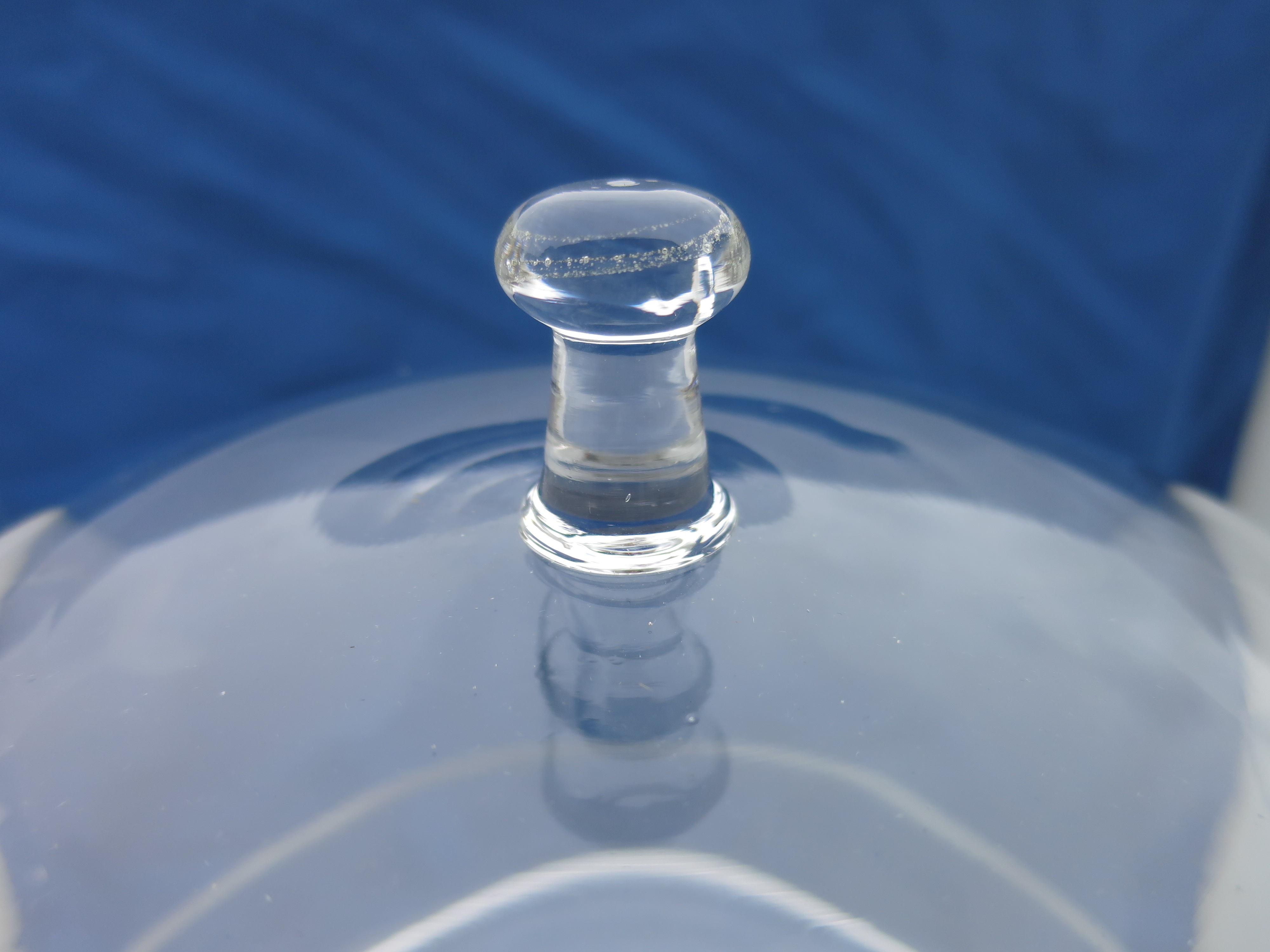 Etched Clear Glass Dome Pedestal Pastry Server 16 inch