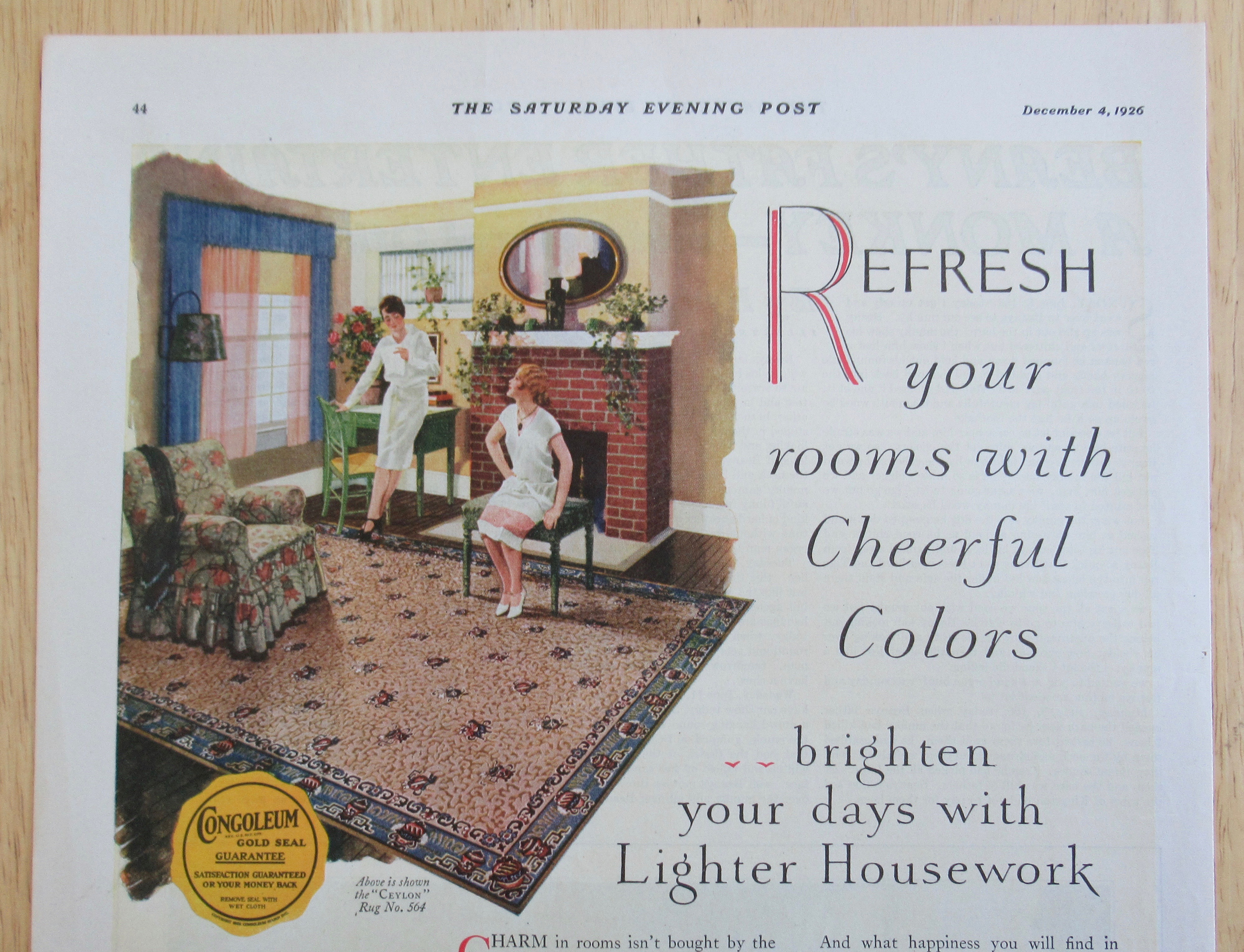 1926 Congoleum Art Rugs with Women
