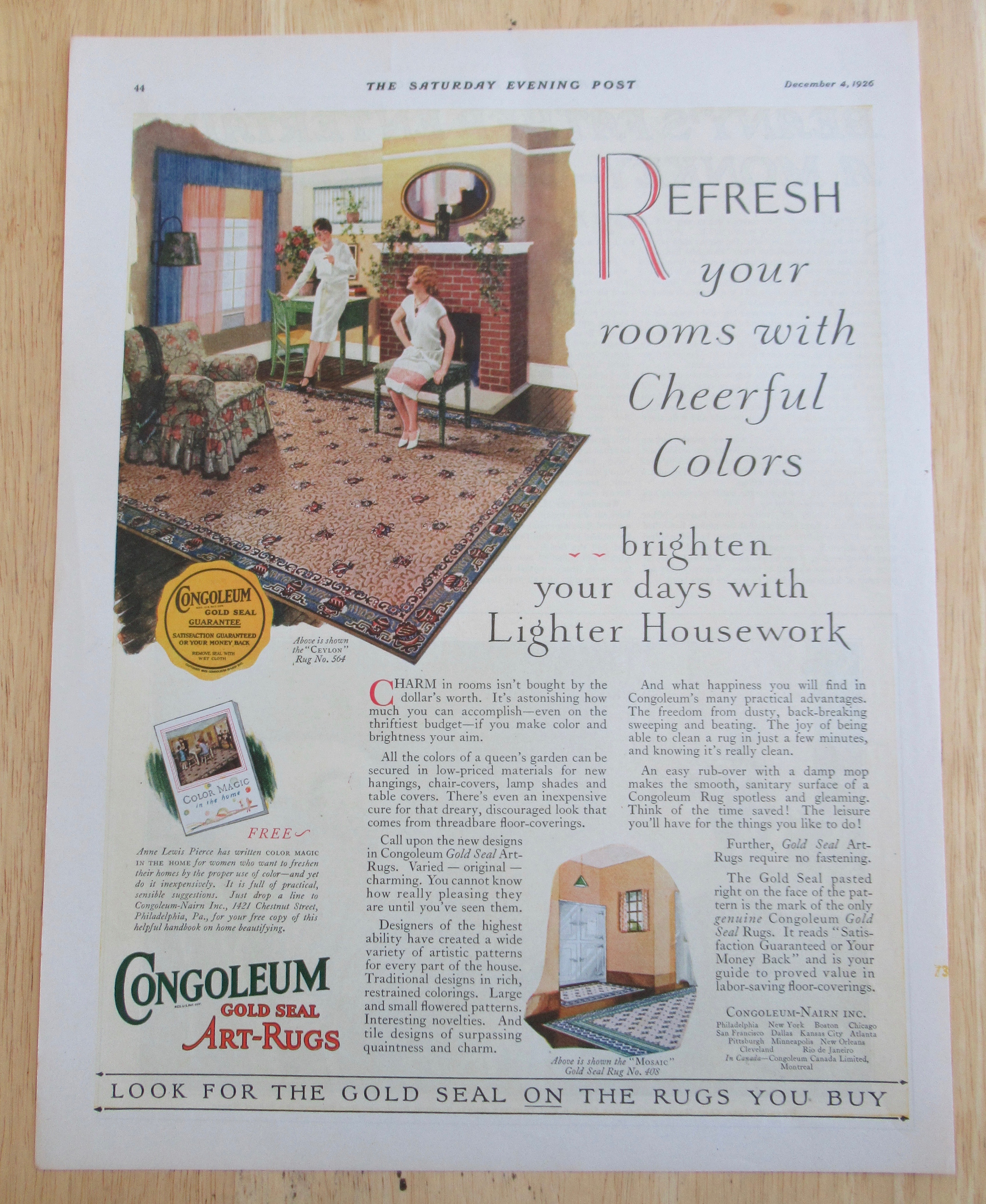1926 Congoleum Art Rugs with Women