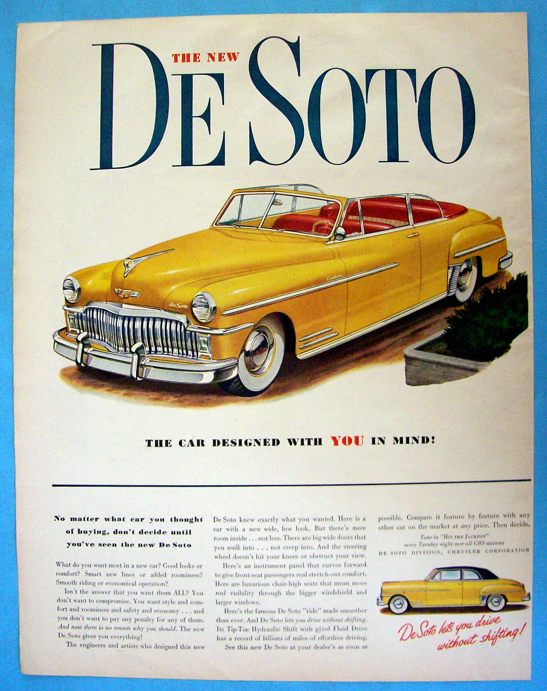 1949 De Soto with Lovely Yellow De Soto