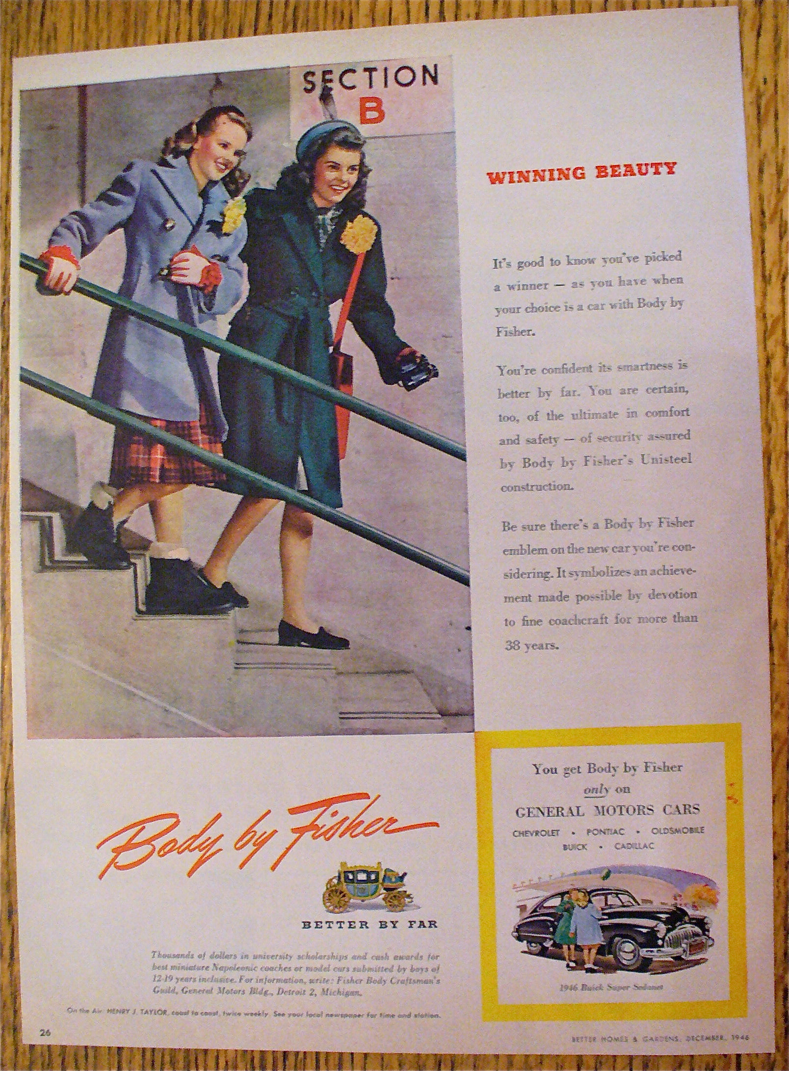 1946 Body By Fisher With Girls Going Down Stairs