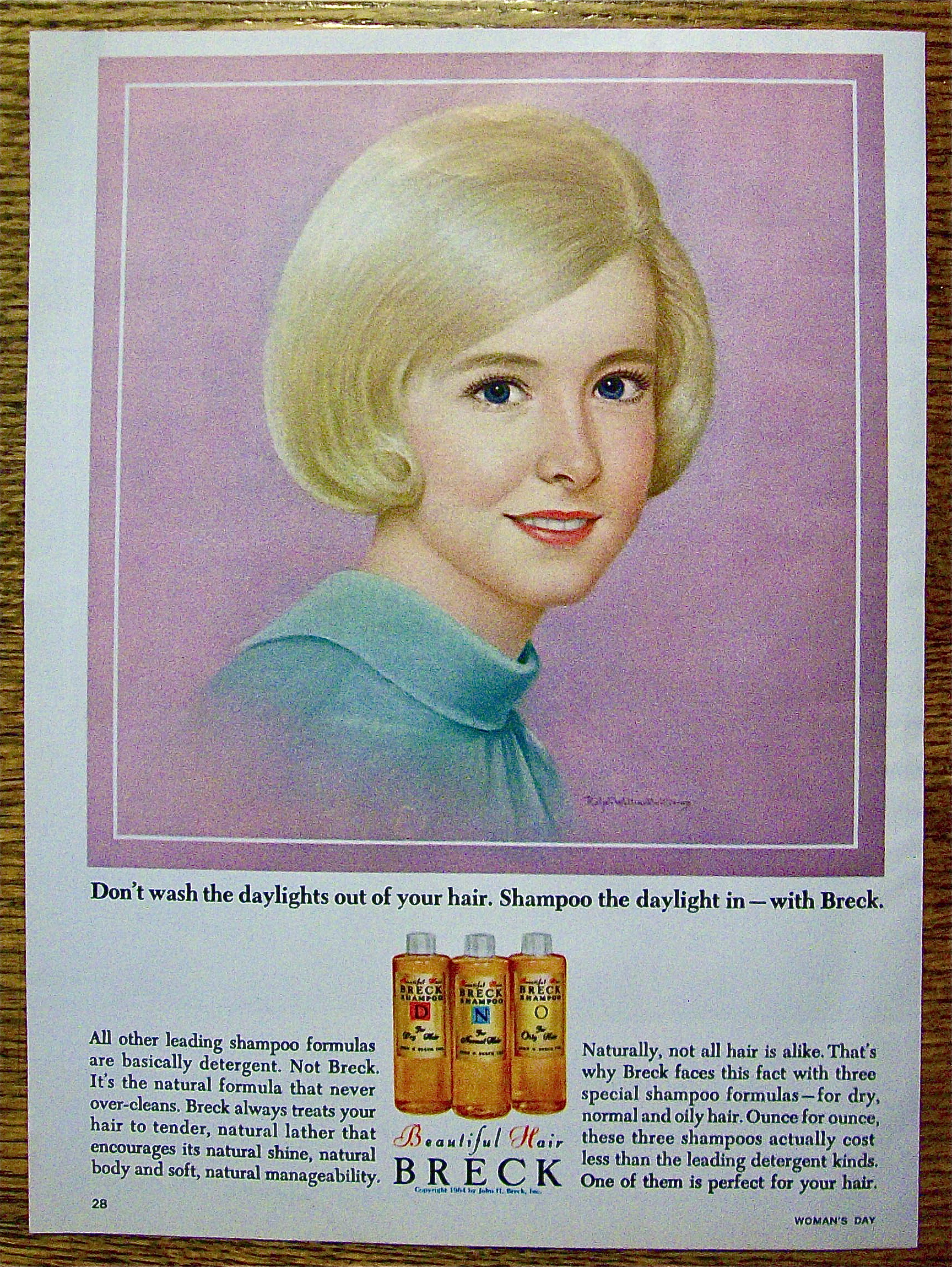 1964 Breck Shampoo with Lovely Blonde Haired Woman