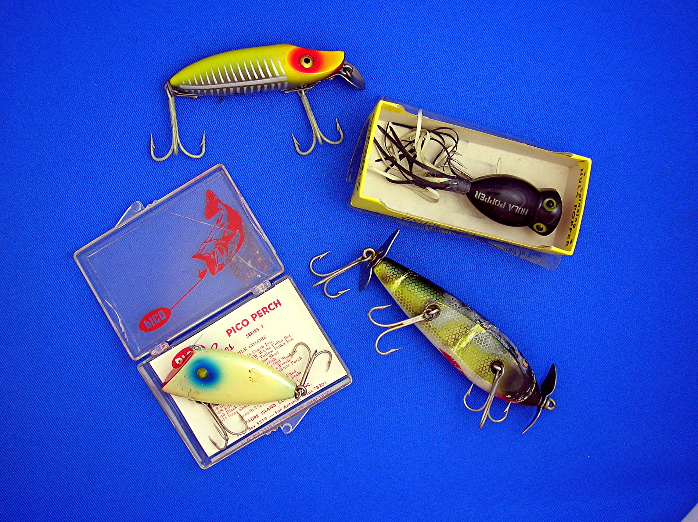 Fishing Lures Lot of 4, Creek Chub, Pico, Heddon, Hula