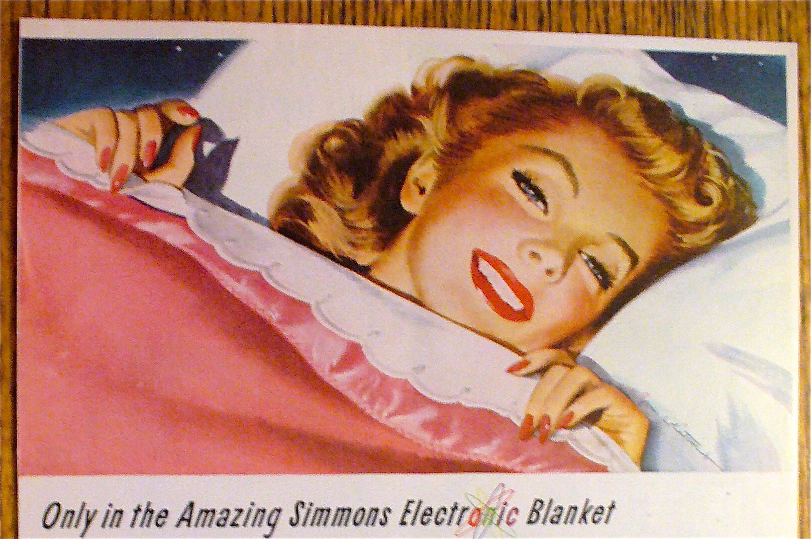 1946 Simmons With Lovely Woman In Bed