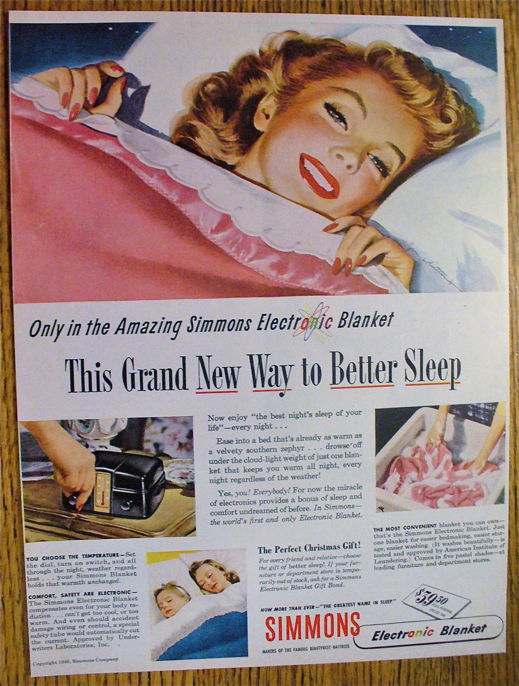 1946 Simmons With Lovely Woman In Bed