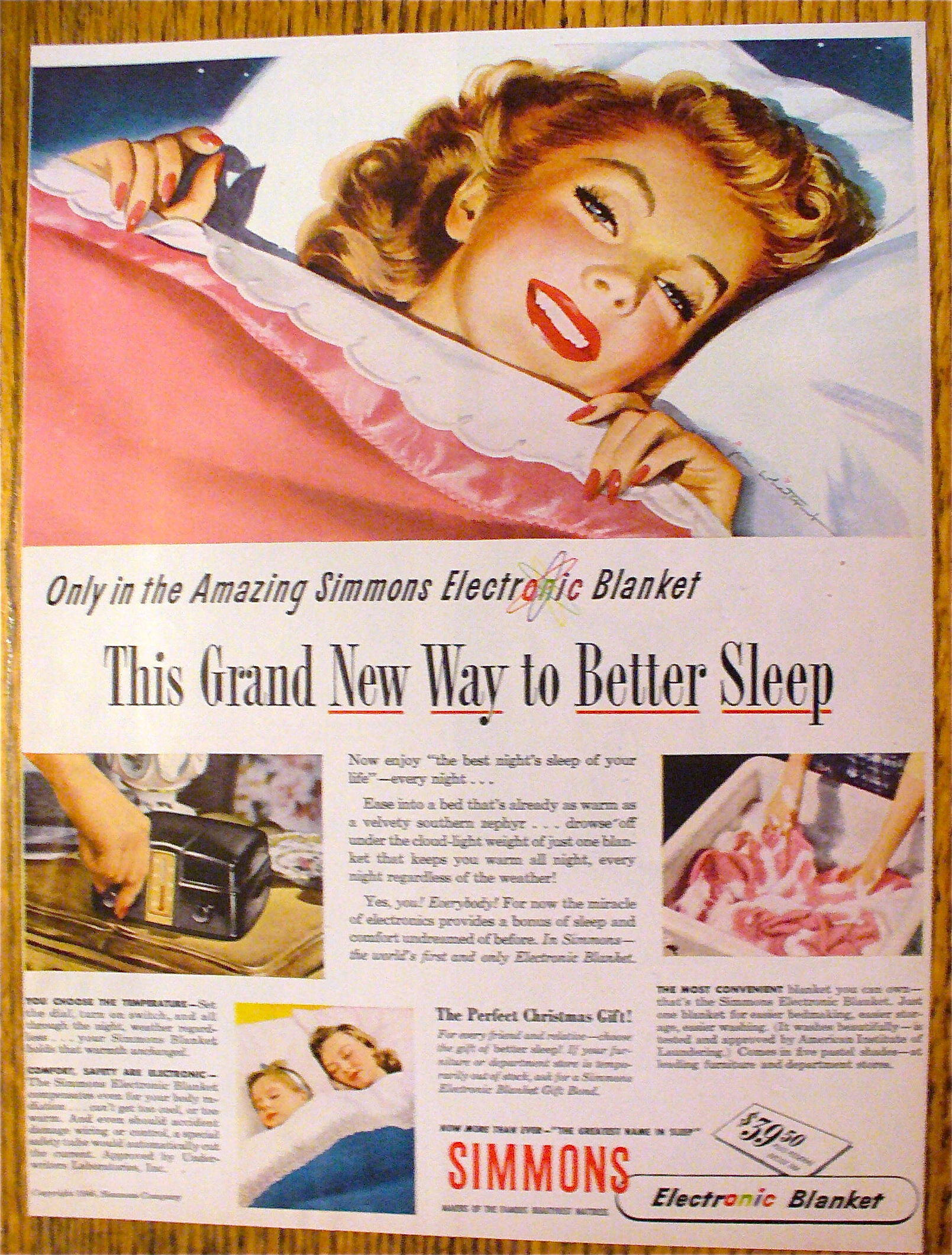 1946 Simmons With Lovely Woman In Bed