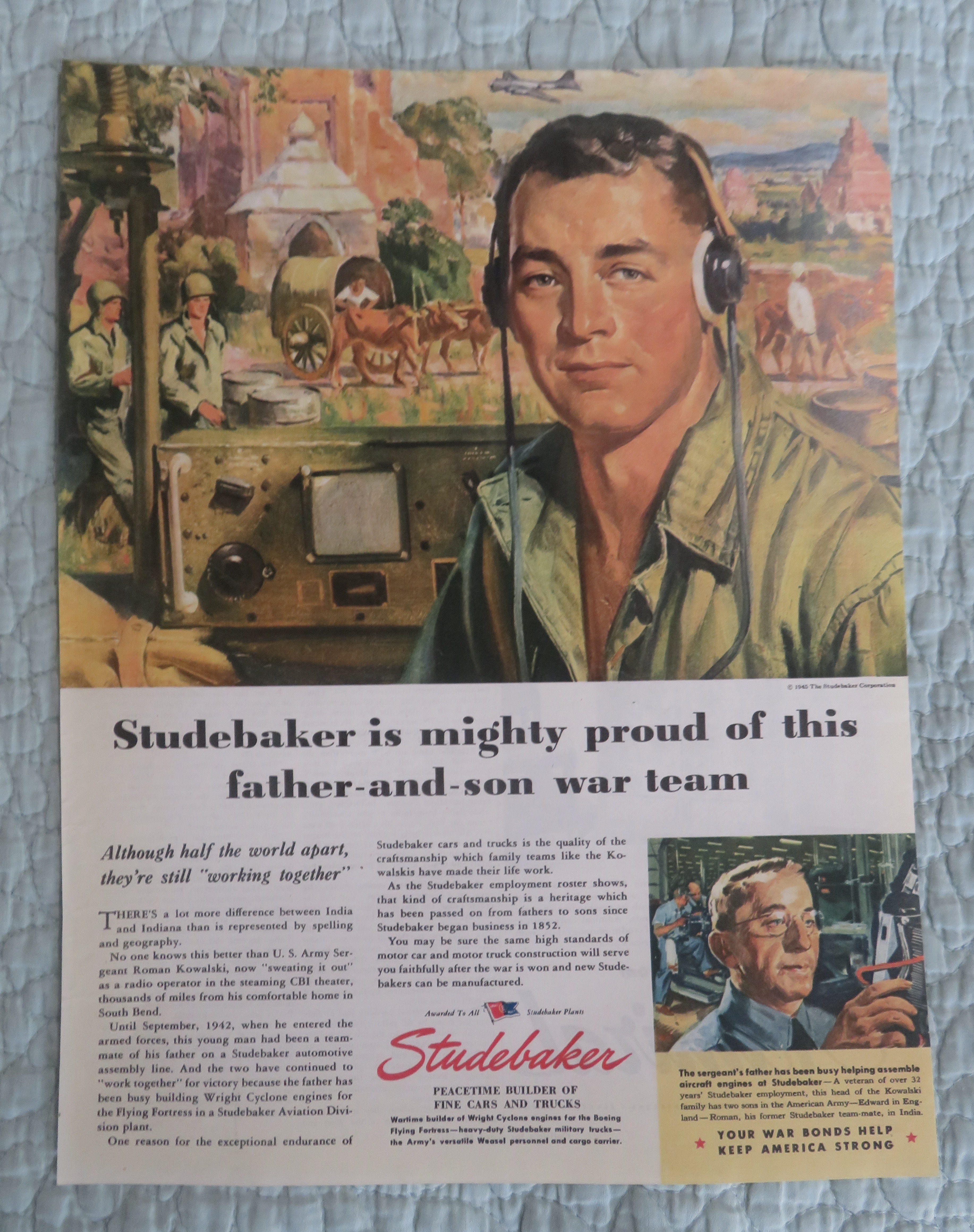 1945 Studebaker with Father & Son War Team