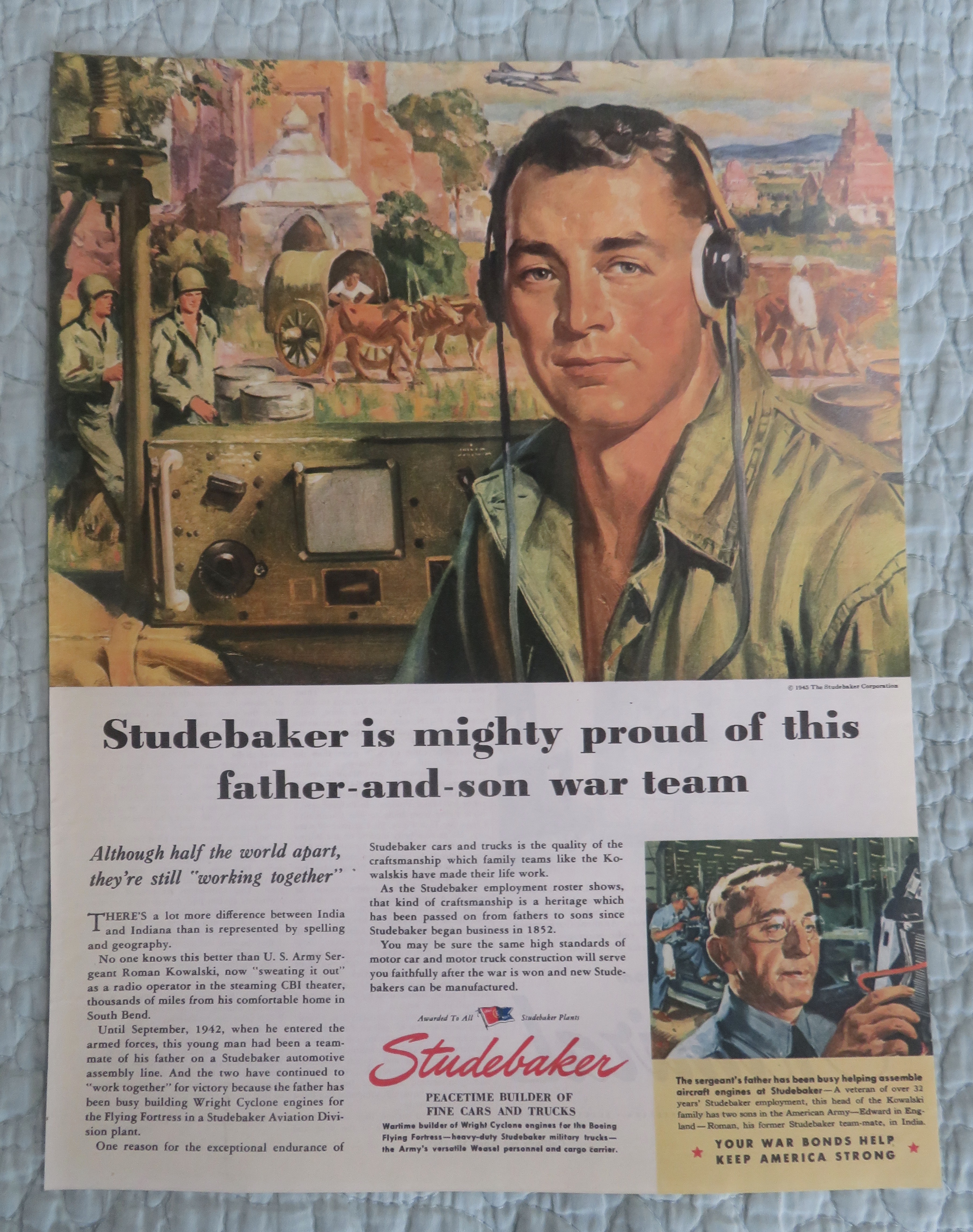 1945 Studebaker with Father & Son War Team