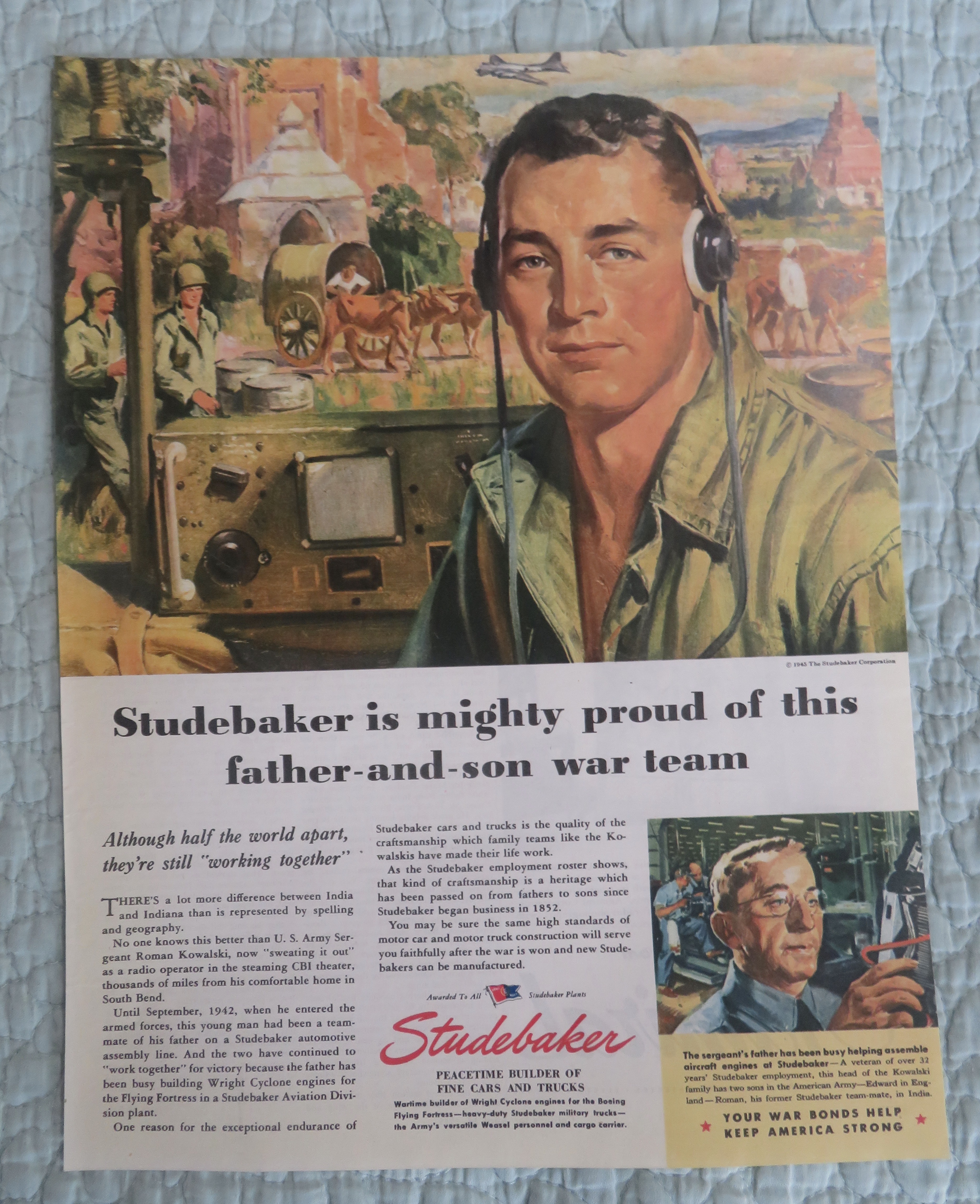 1945 Studebaker with Father & Son War Team