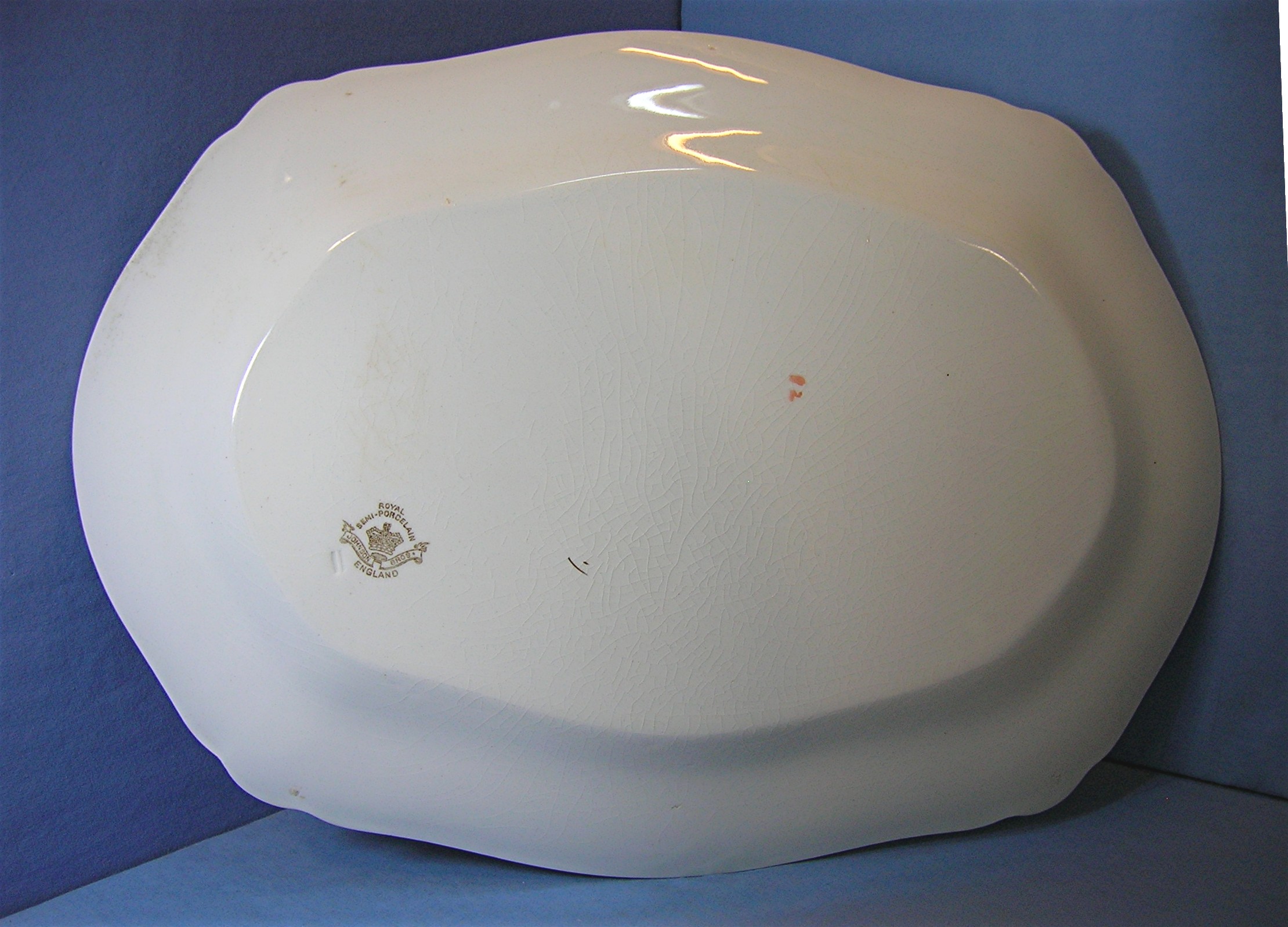 Royal Semi Porcelain  Transfer Ware Johnson Bros Platte