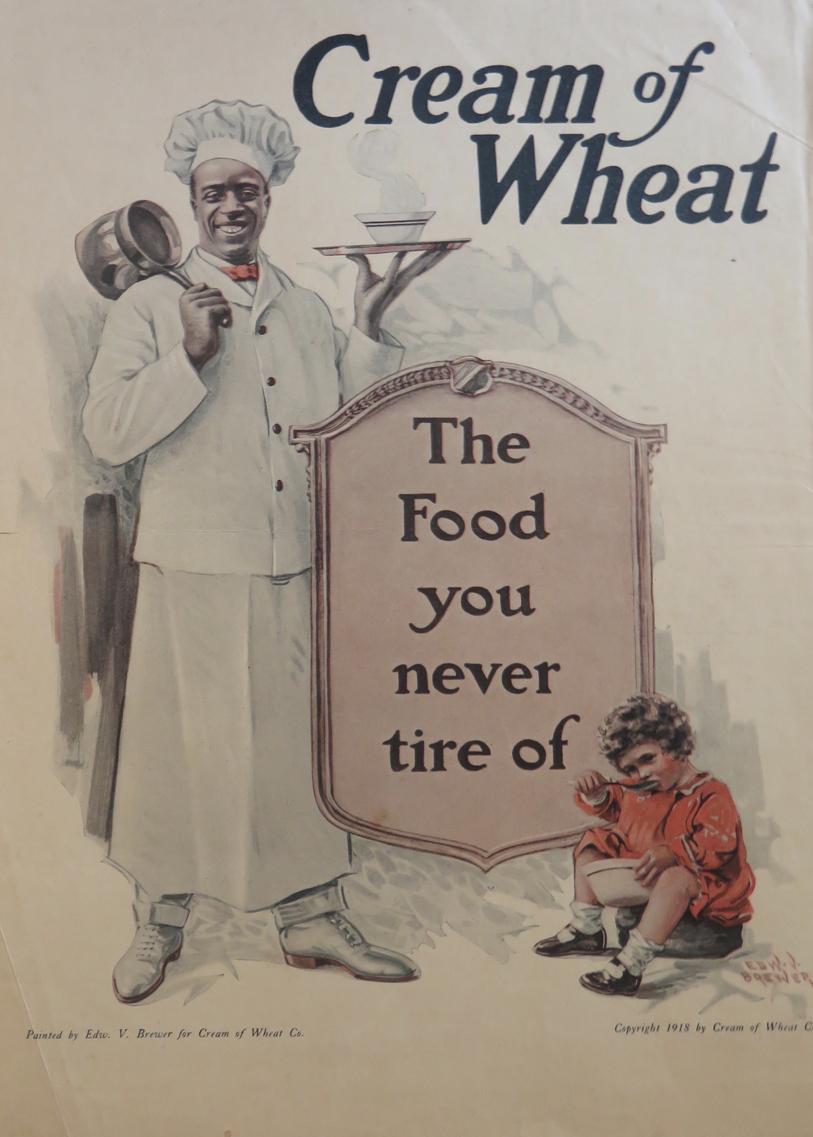 1918 Cream Of Wheat with Cream Of Wheat Man & Child