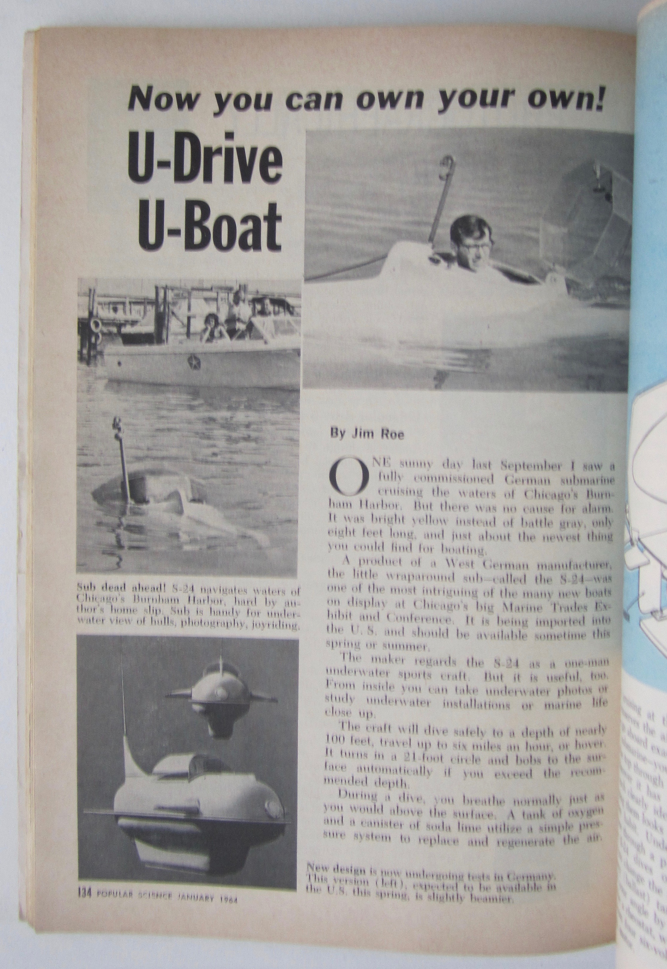 Popular Science-January 1964-U Drive U Boat (1 Man Sub)