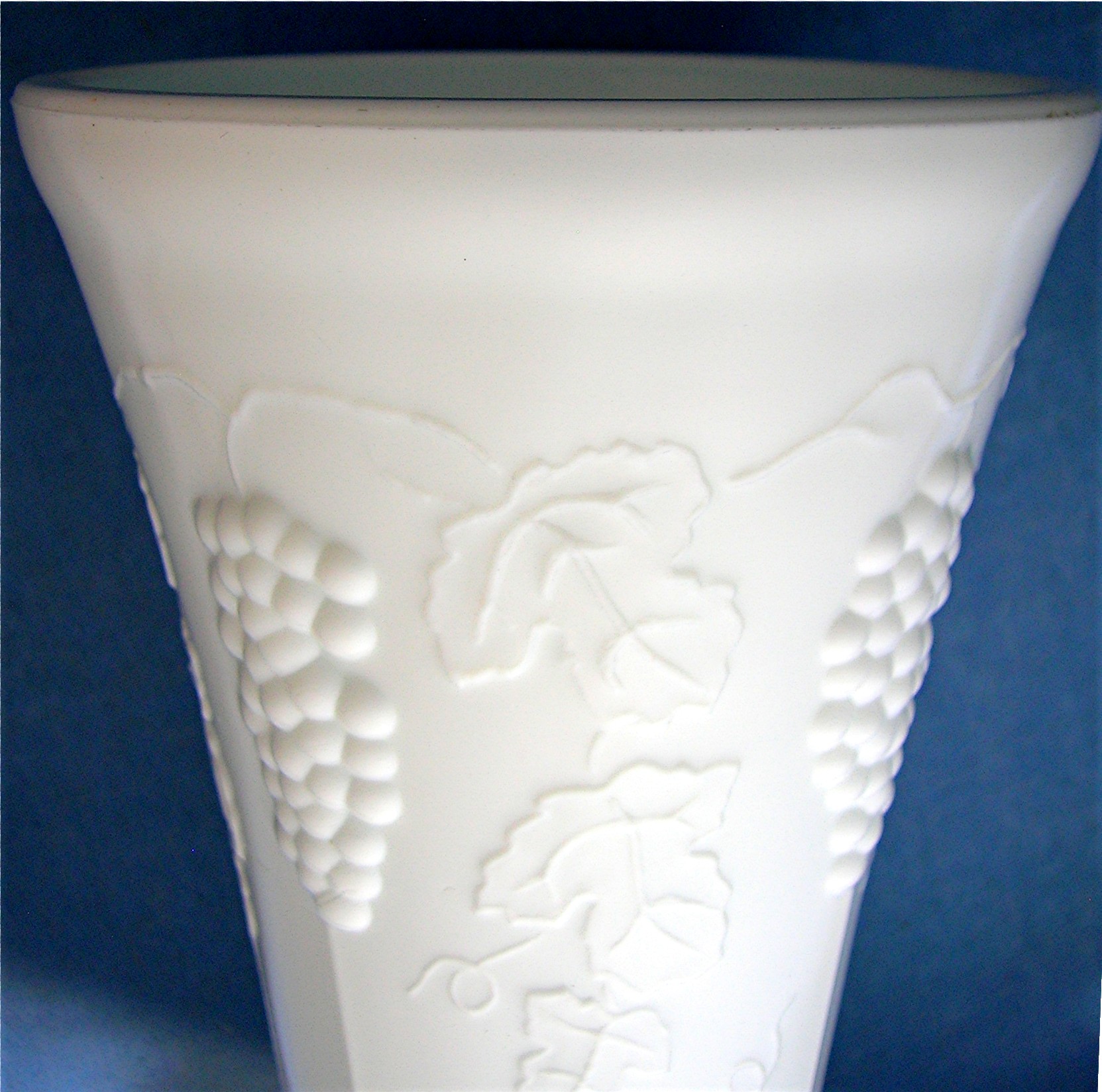 Milk Glass Indiana White Paneled Grape Flower Vase