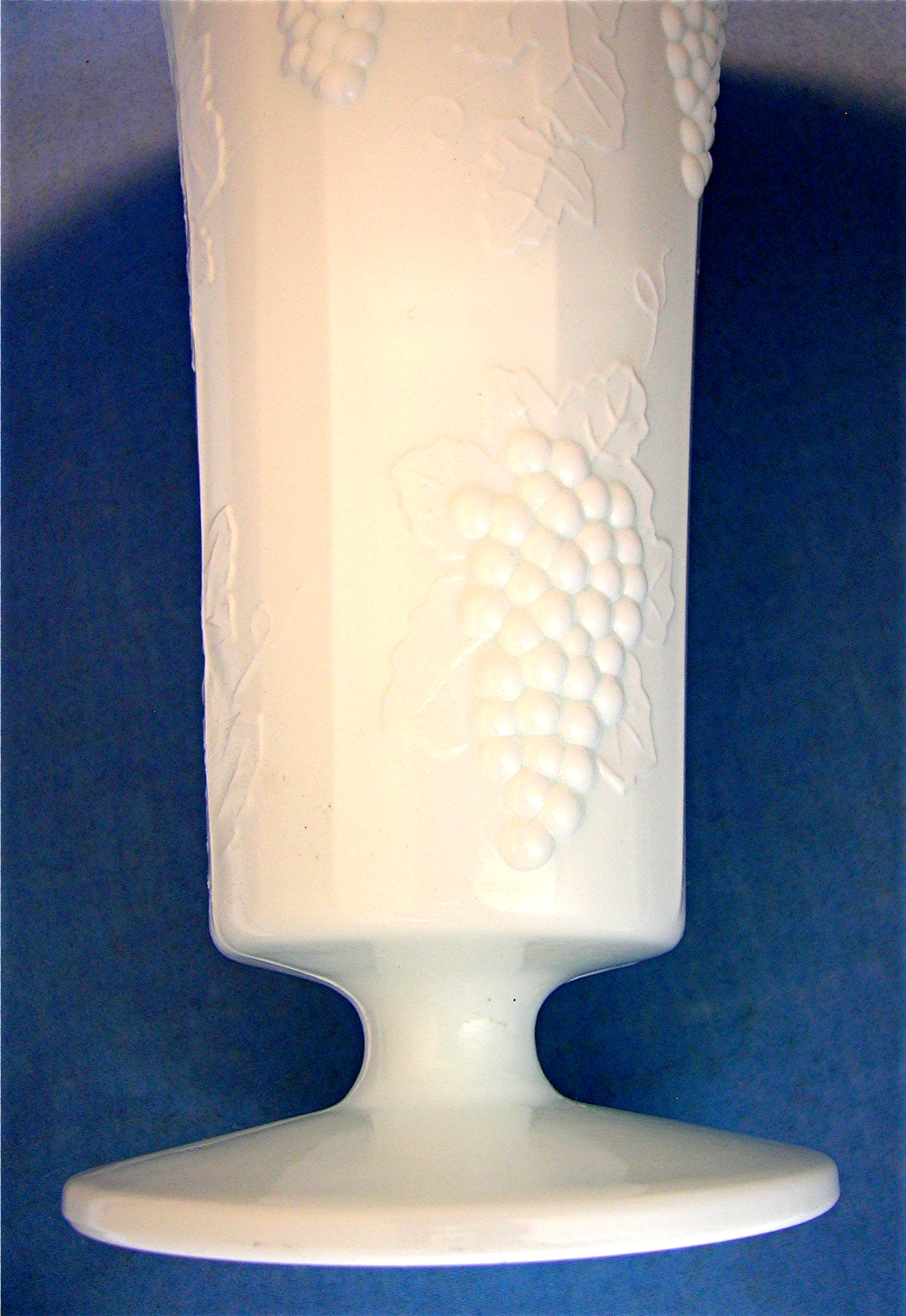 Milk Glass Indiana White Paneled Grape Flower Vase