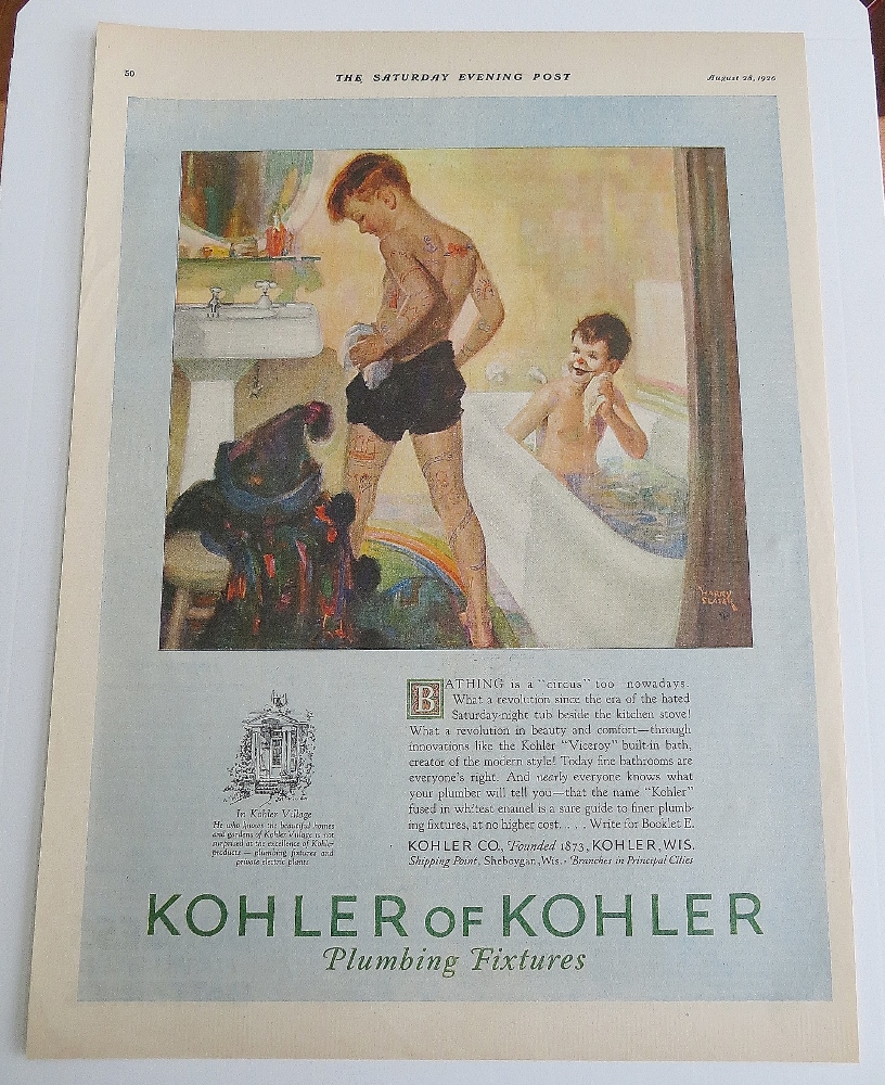 1926 Kohler Of Kohler With 2 Boys Bathing