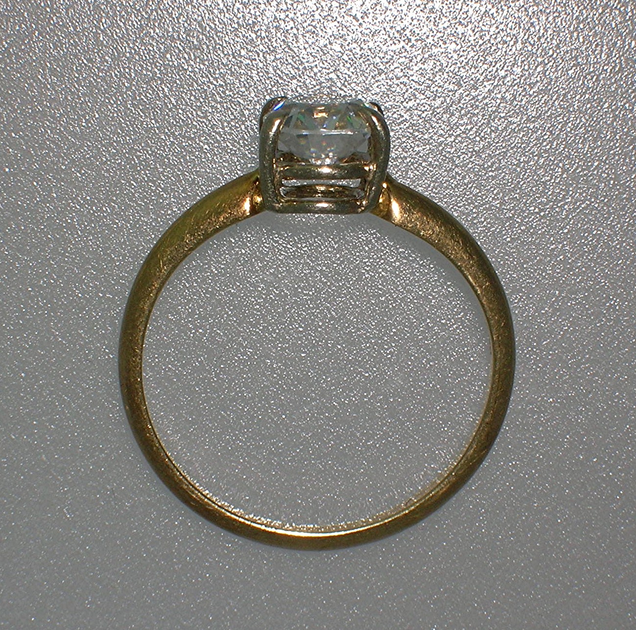 Ring Diamond  1 ct Oval Moissanite14K Yellow Gold