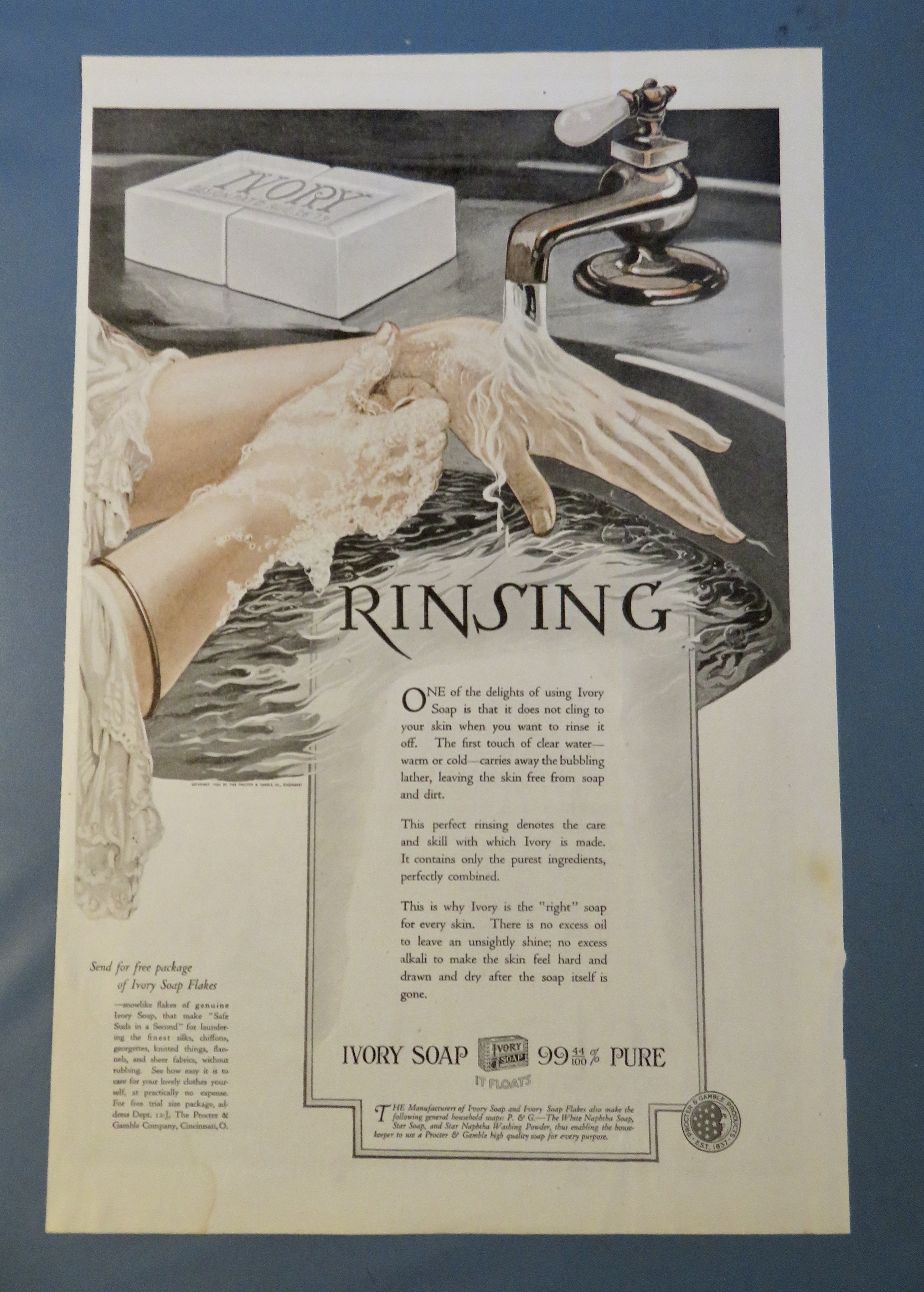 1920 Ivory Soap with Woman Washing Her Hands