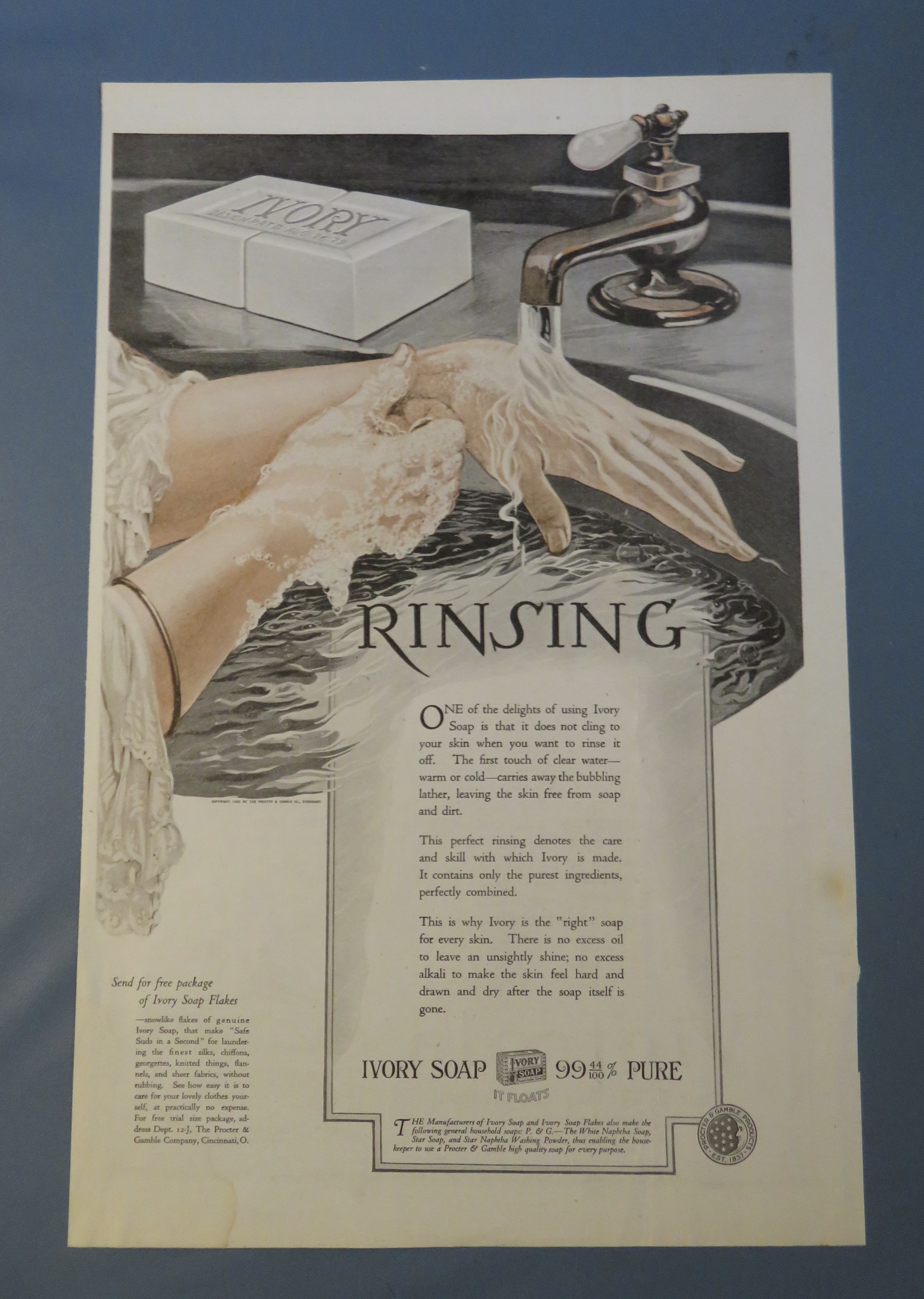 1920 Ivory Soap with Woman Washing Her Hands