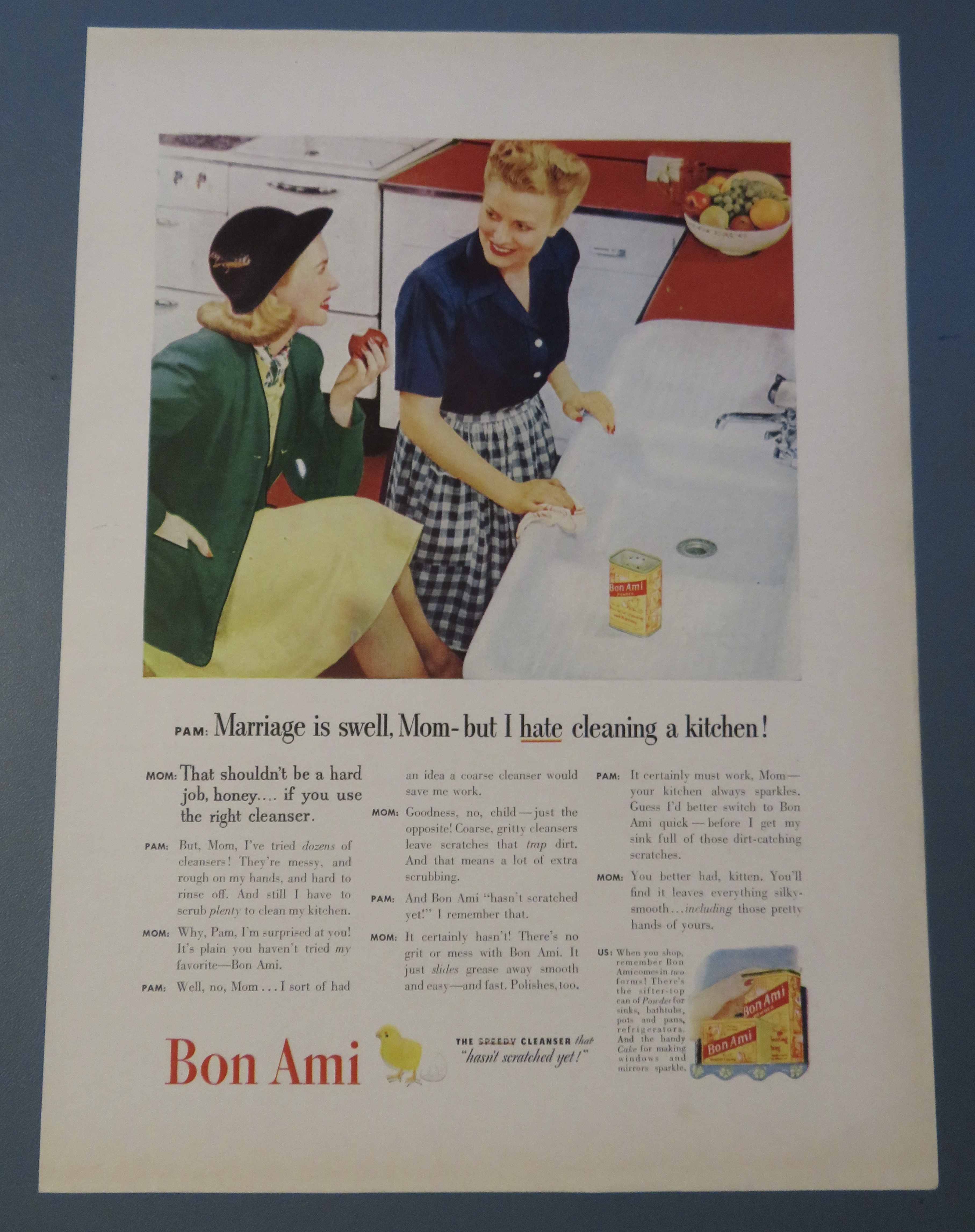 1946 Bon Ami With Woman Talking About Cleaning