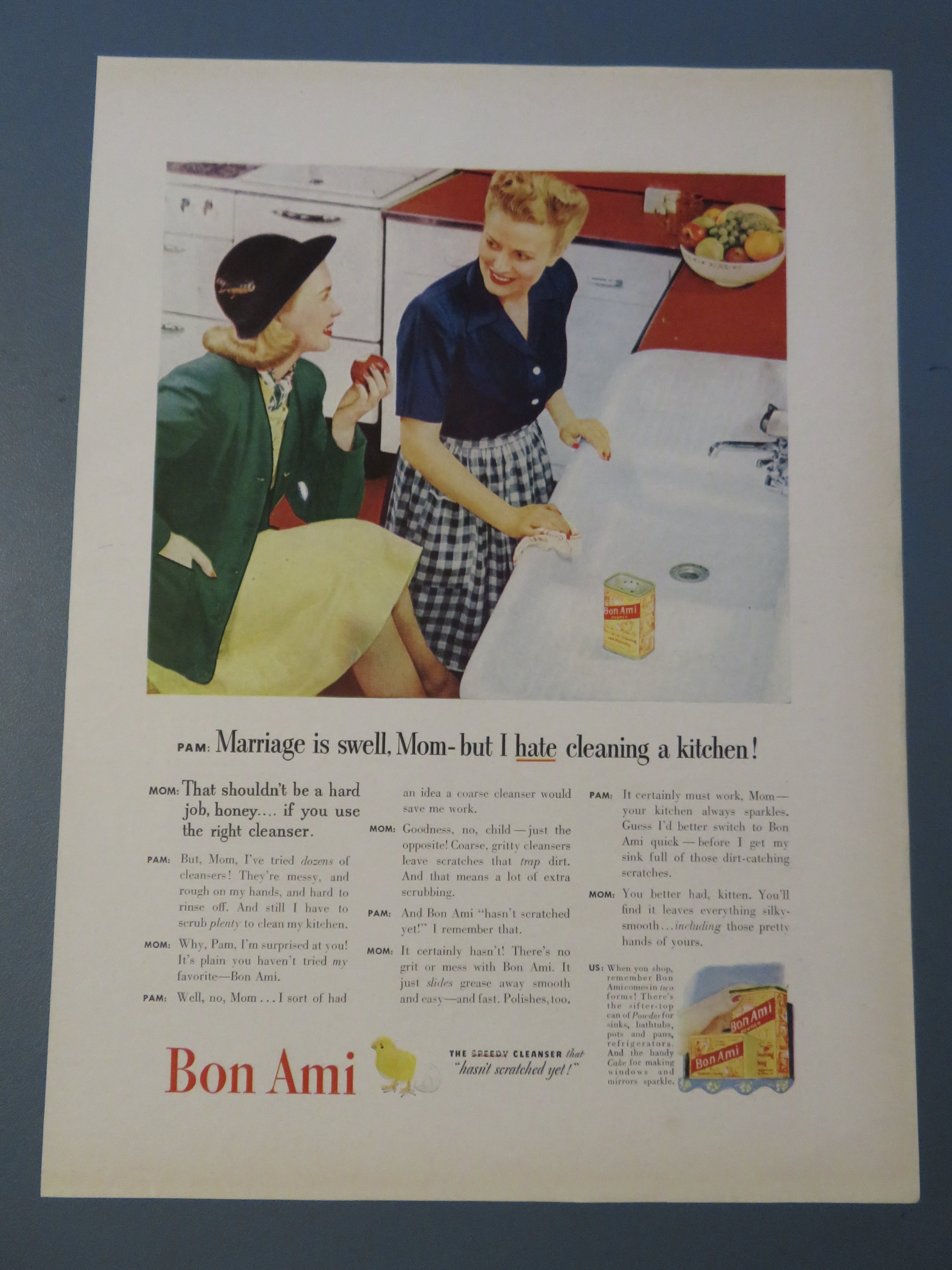 1946 Bon Ami With Woman Talking About Cleaning