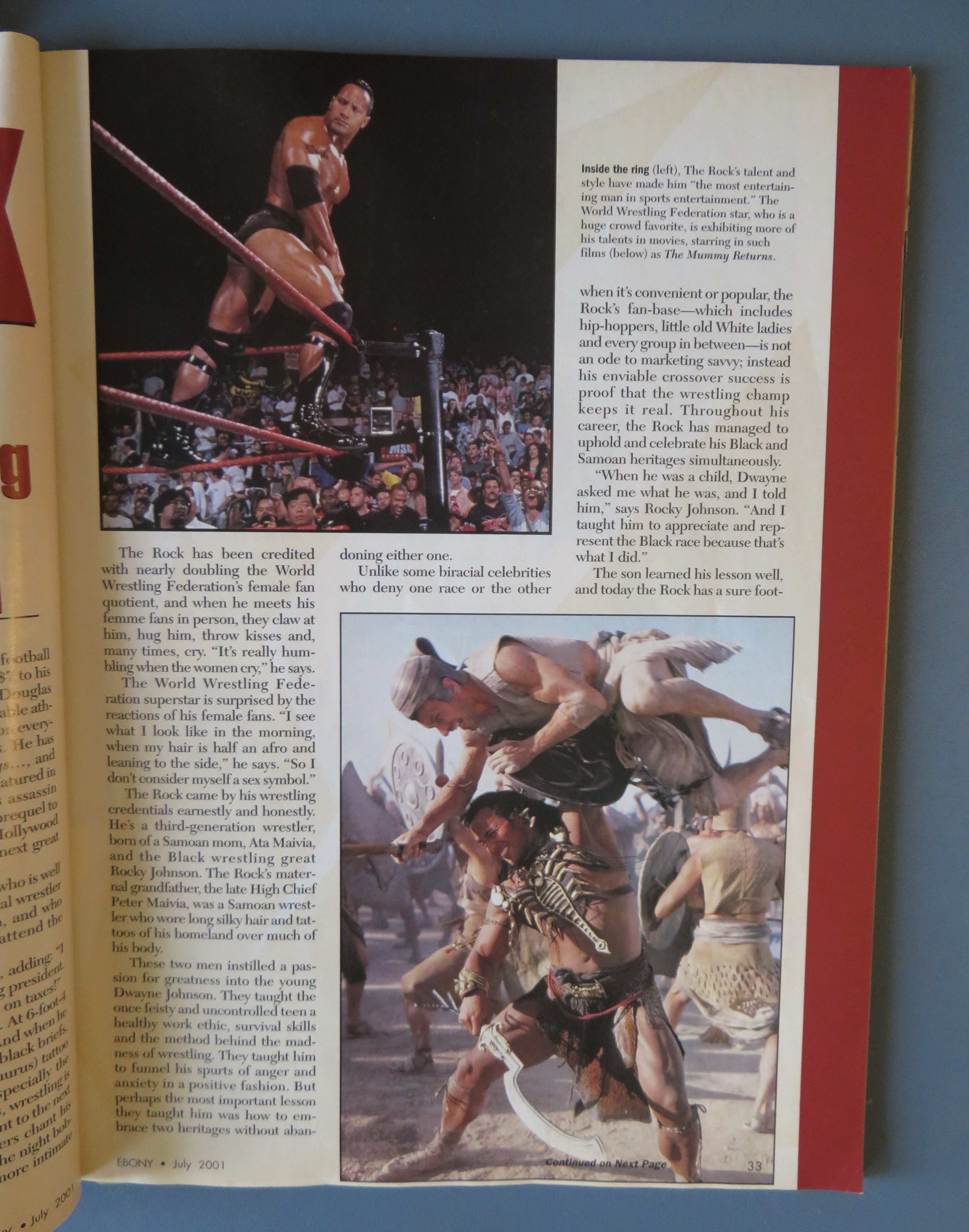 Ebony Magazine - July 2001 - The Rock