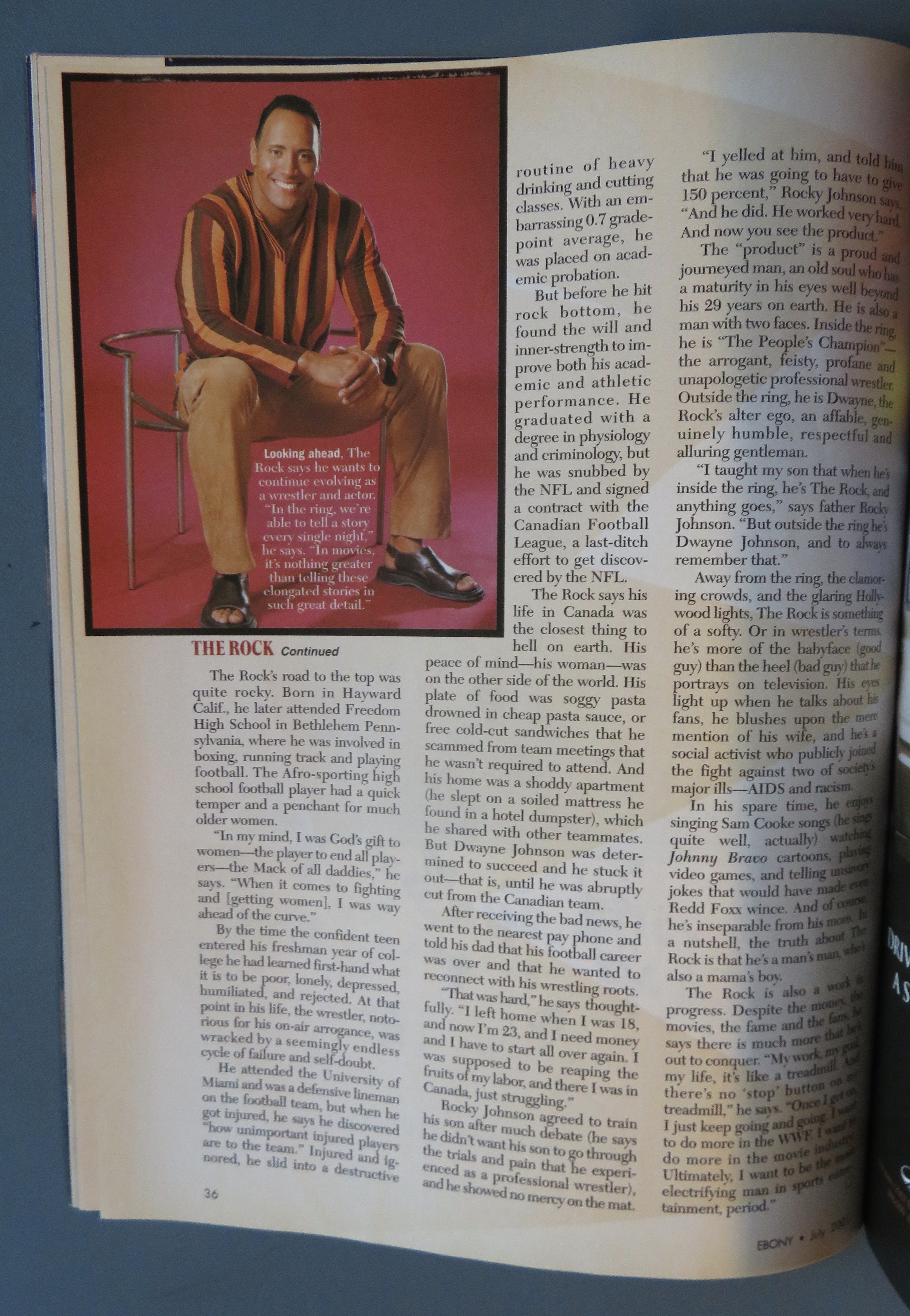 Ebony Magazine - July 2001 - The Rock