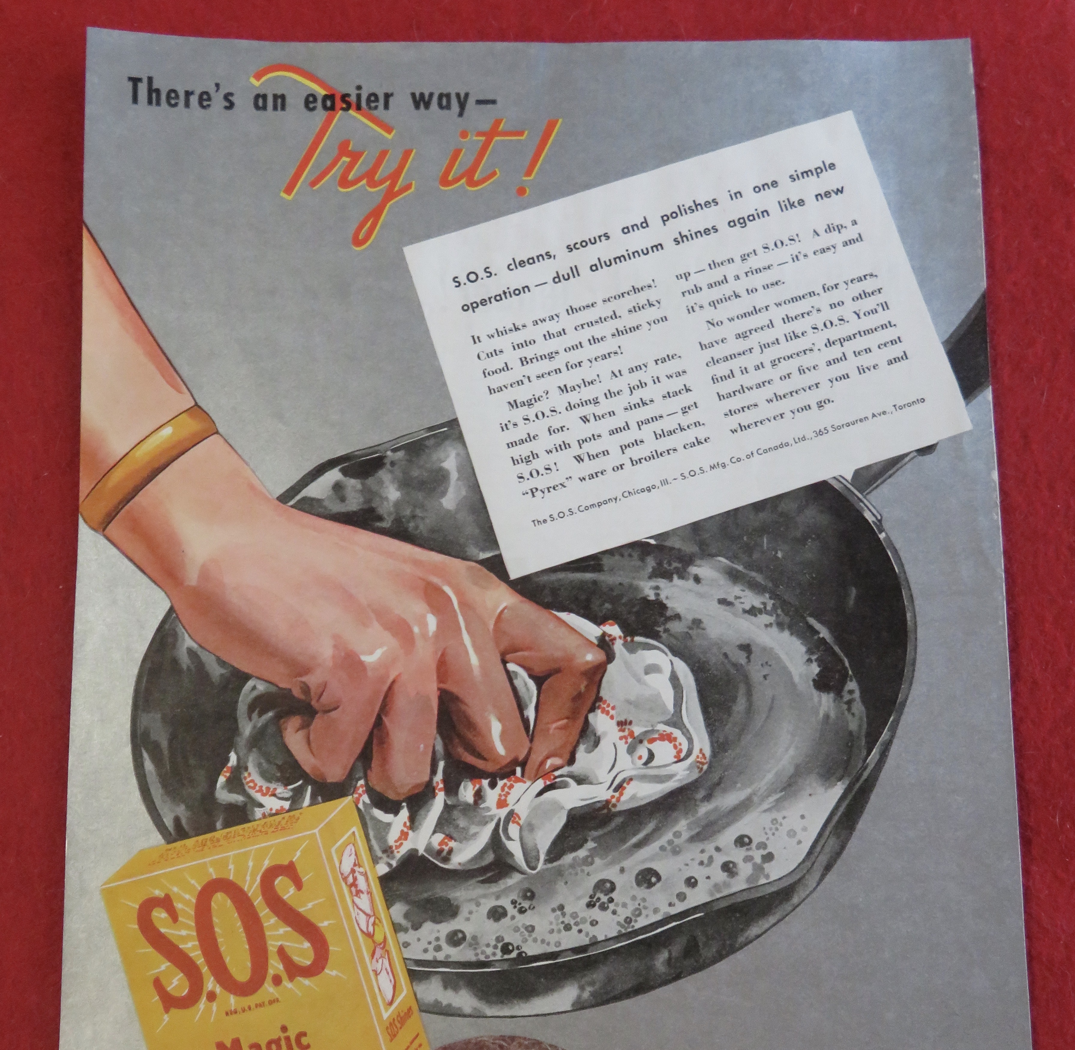 1938 S.O.S. Magic Scouring Pads with Hand Cleaning Pan