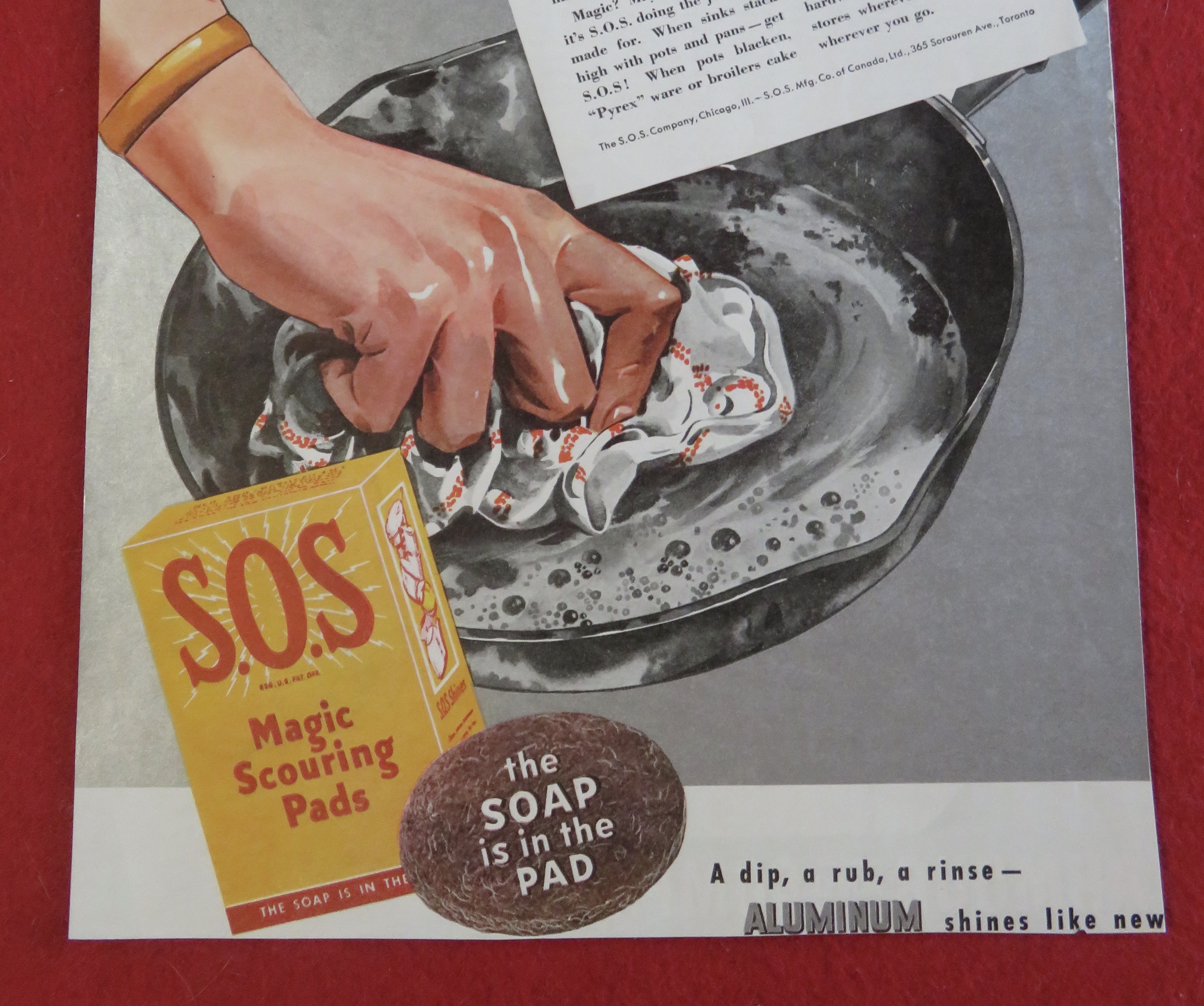 1938 S.O.S. Magic Scouring Pads with Hand Cleaning Pan
