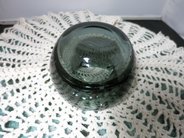 Blown Glass Ashtray Dark Smokey Gray