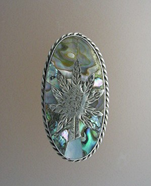 Silver Abalone Tree Ring Mexico