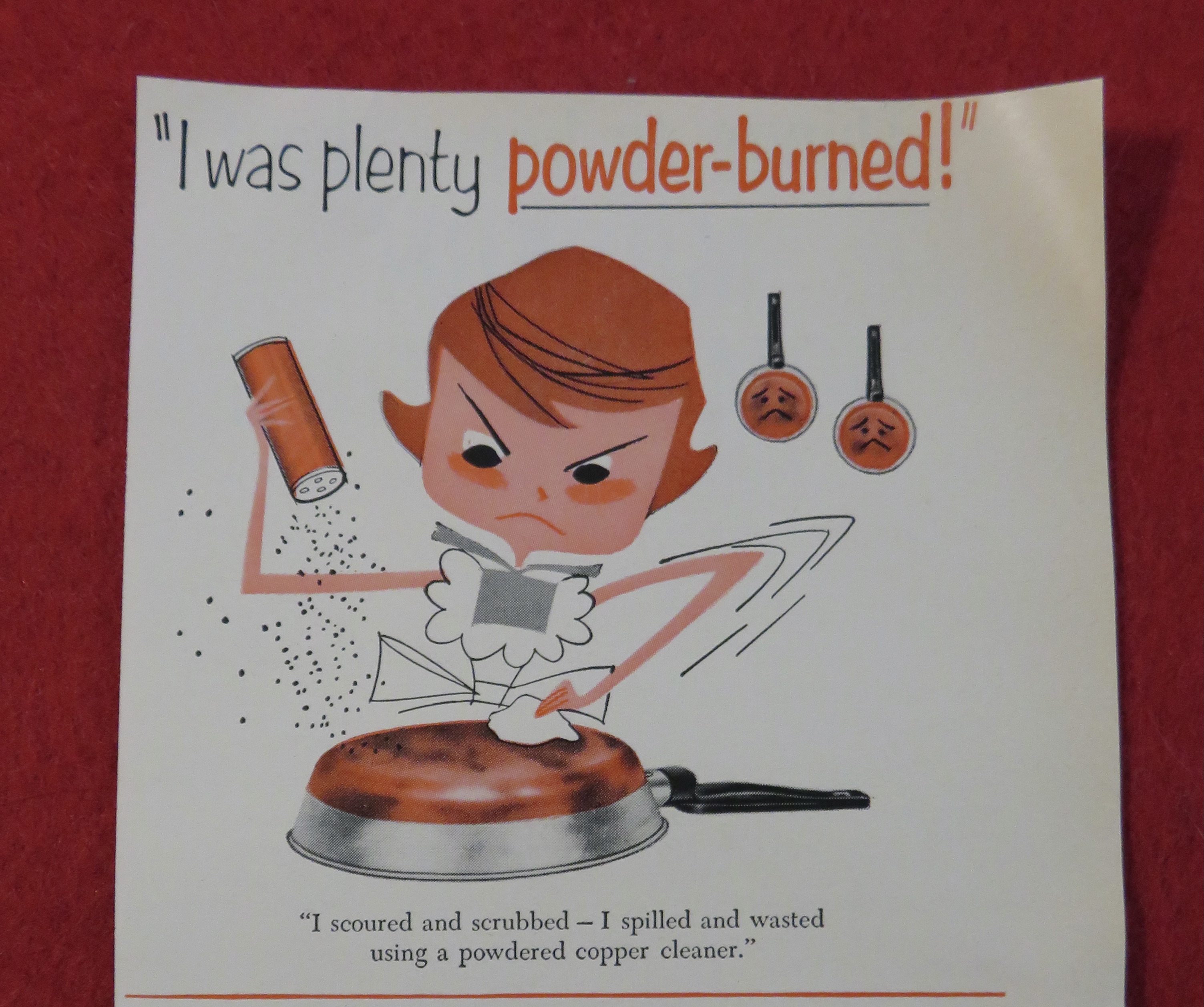 1958 Twinkle Copper Cleaner with Woman Cleaning Pan