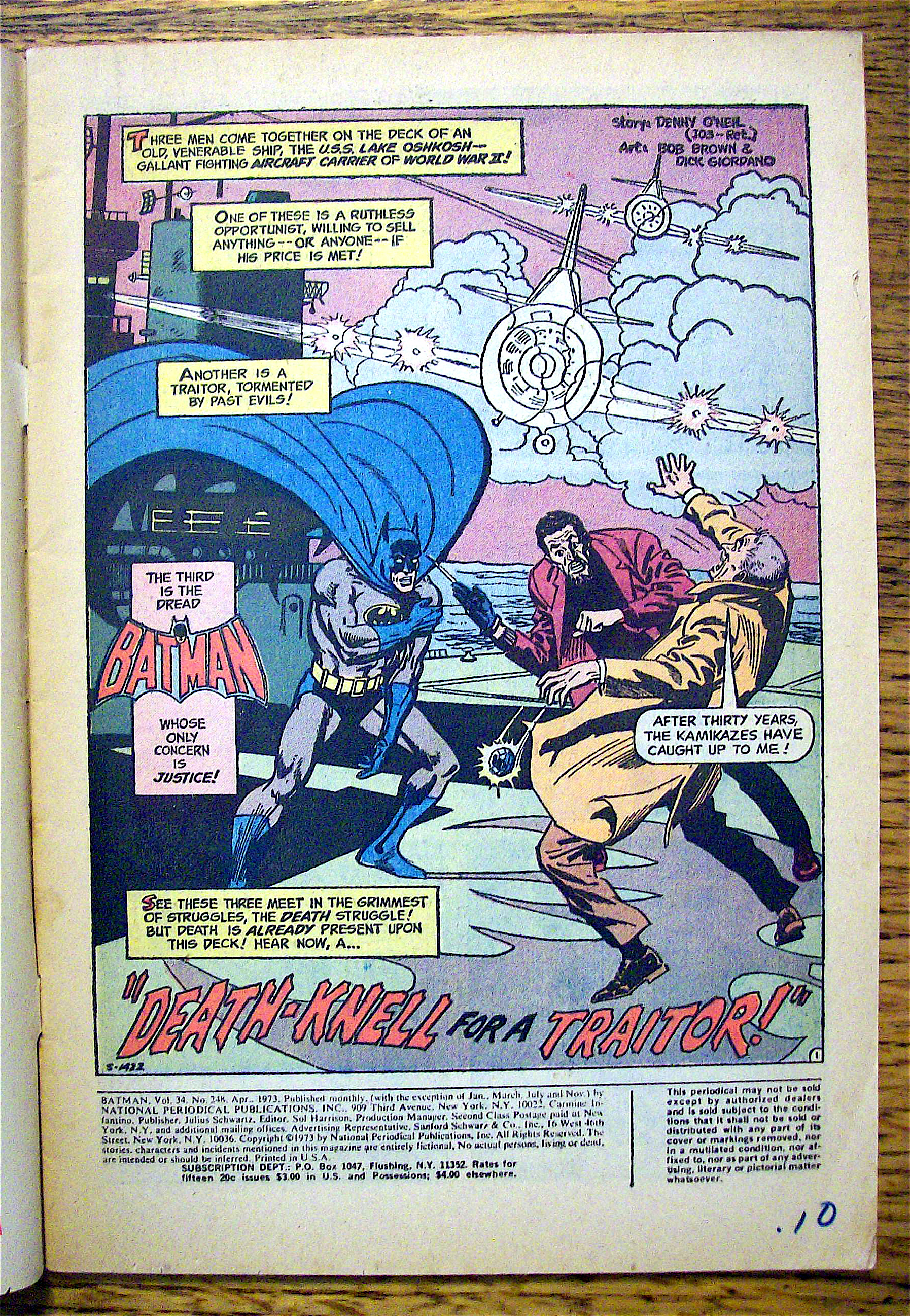 Batman Comic #248 April 1973 Death Knell For A Traitor
