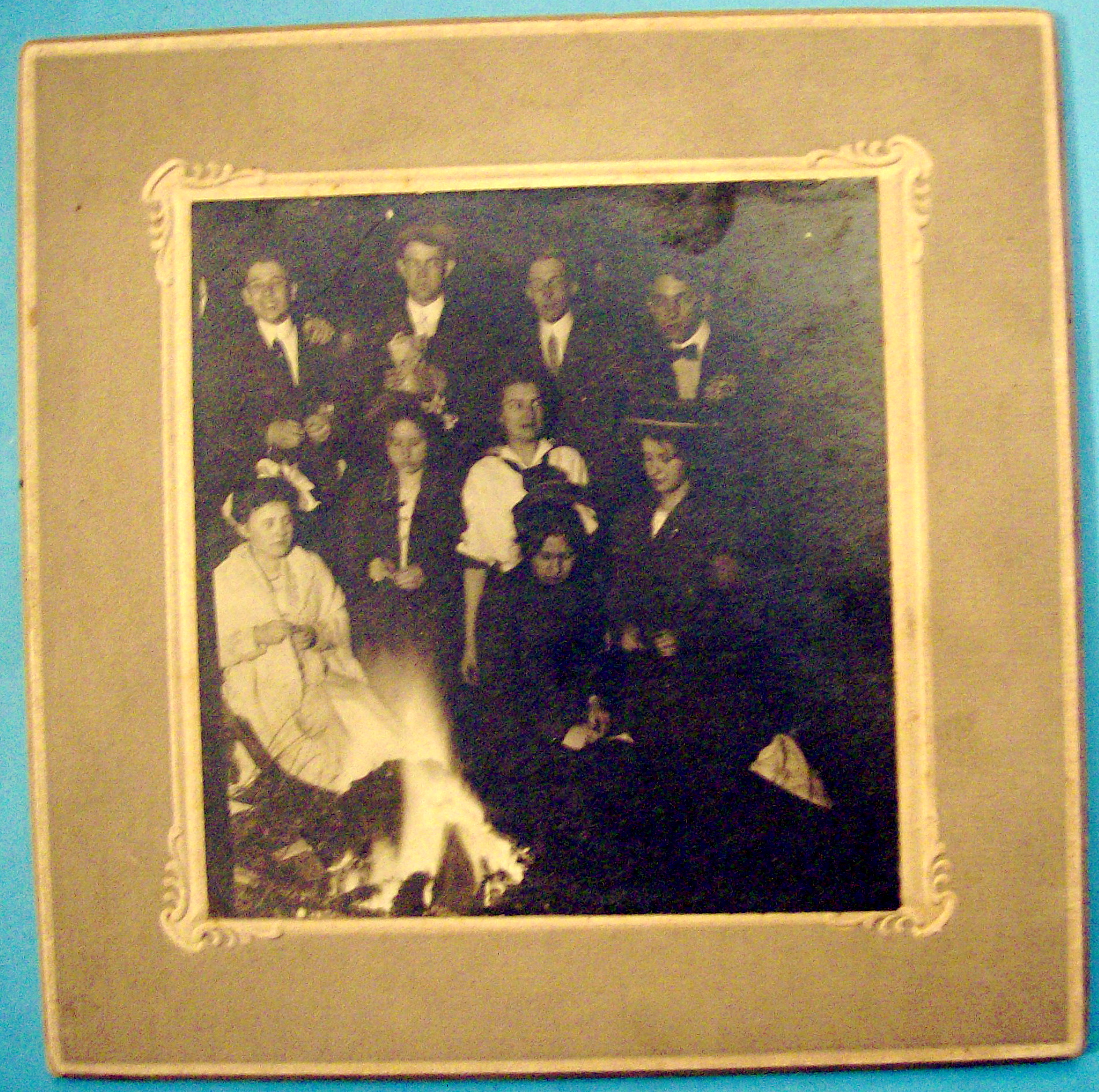 By The Fire - Cabinet Photo of Campers By A Fire
