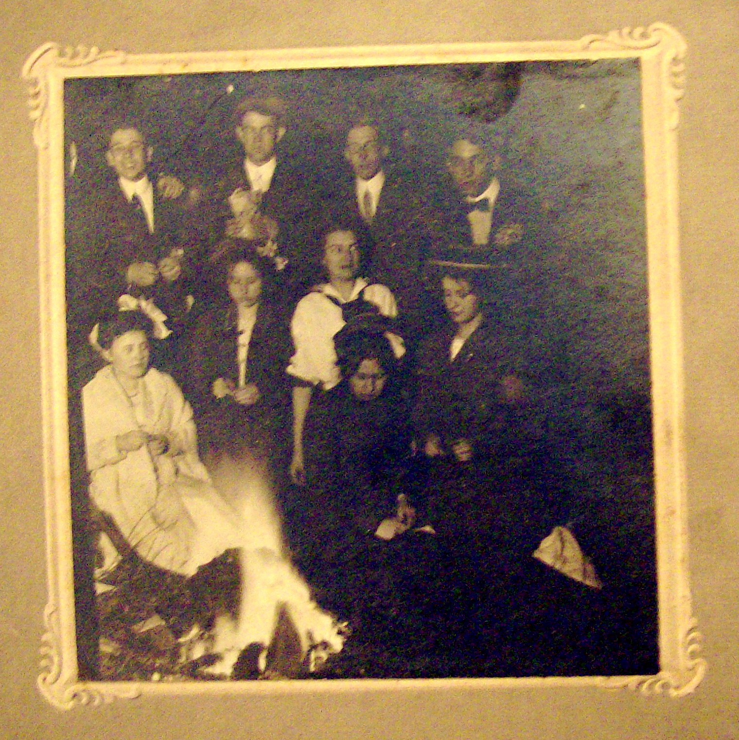 By The Fire - Cabinet Photo of Campers By A Fire