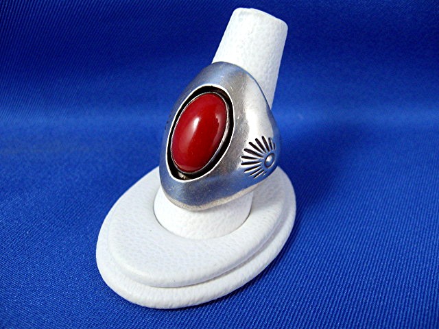 Native American Coral Sterling Silver WILSON TSOSIE