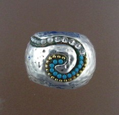 Sterling Silver Turquoise  ORIT SCHATZMAN Israel Ring