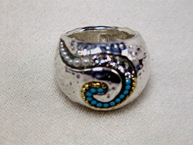 Sterling Silver Turquoise  ORIT SCHATZMAN Israel Ring