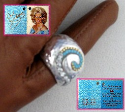 Sterling Silver Turquoise  ORIT SCHATZMAN Israel Ring