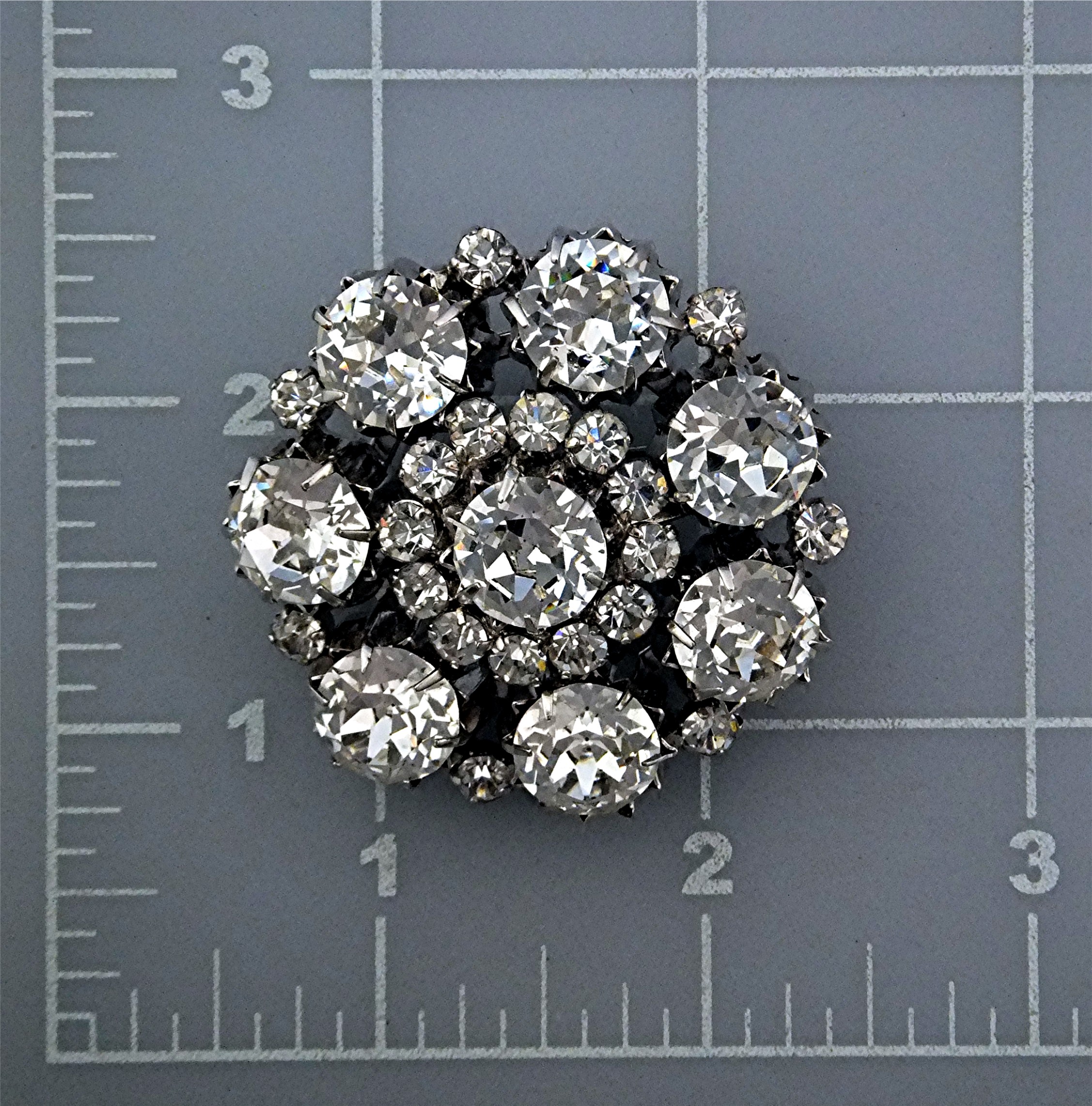 Brooch Gold pink Crystal Flower Made in Austria