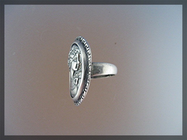 Sterling Silver Cameo Ring Italy