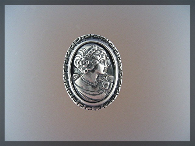 Sterling Silver Cameo Ring Italy