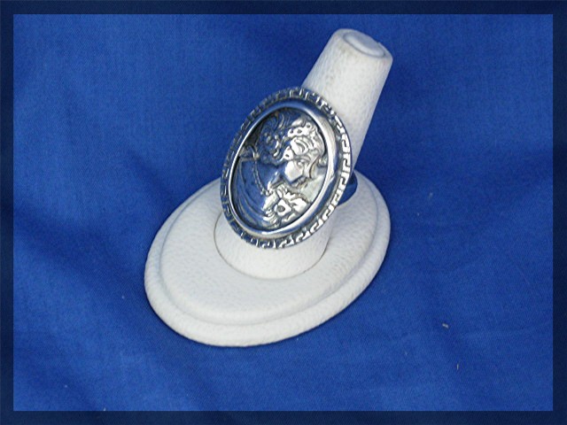 Sterling Silver Cameo Ring Italy