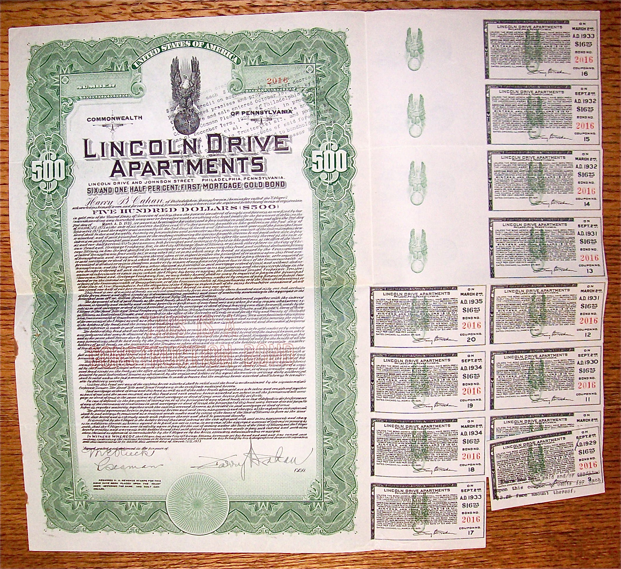 1935 Lincoln Drive Apartments Gold Bond