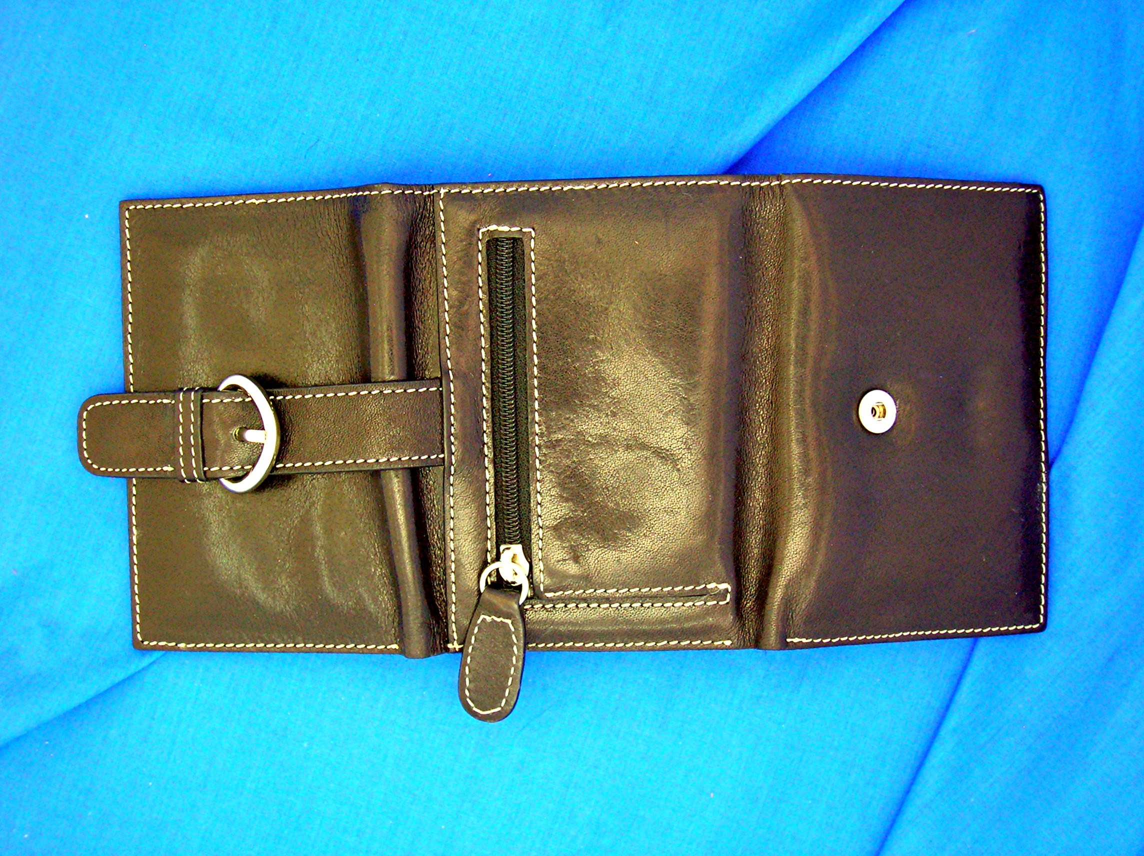 Black Leather Nordstroms Tri fold  Ladies Wallet
