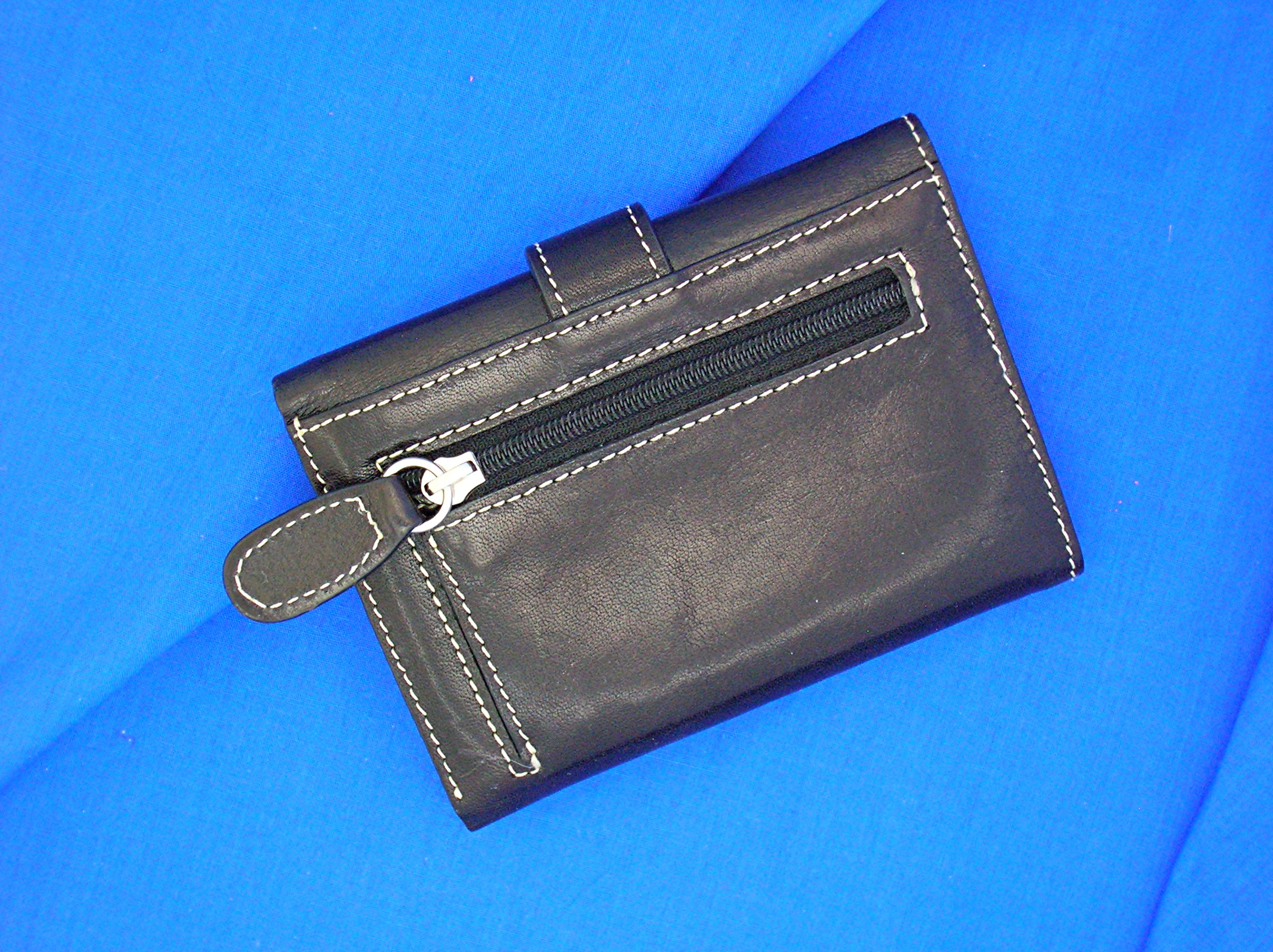 Black Leather Nordstroms Tri fold  Ladies Wallet