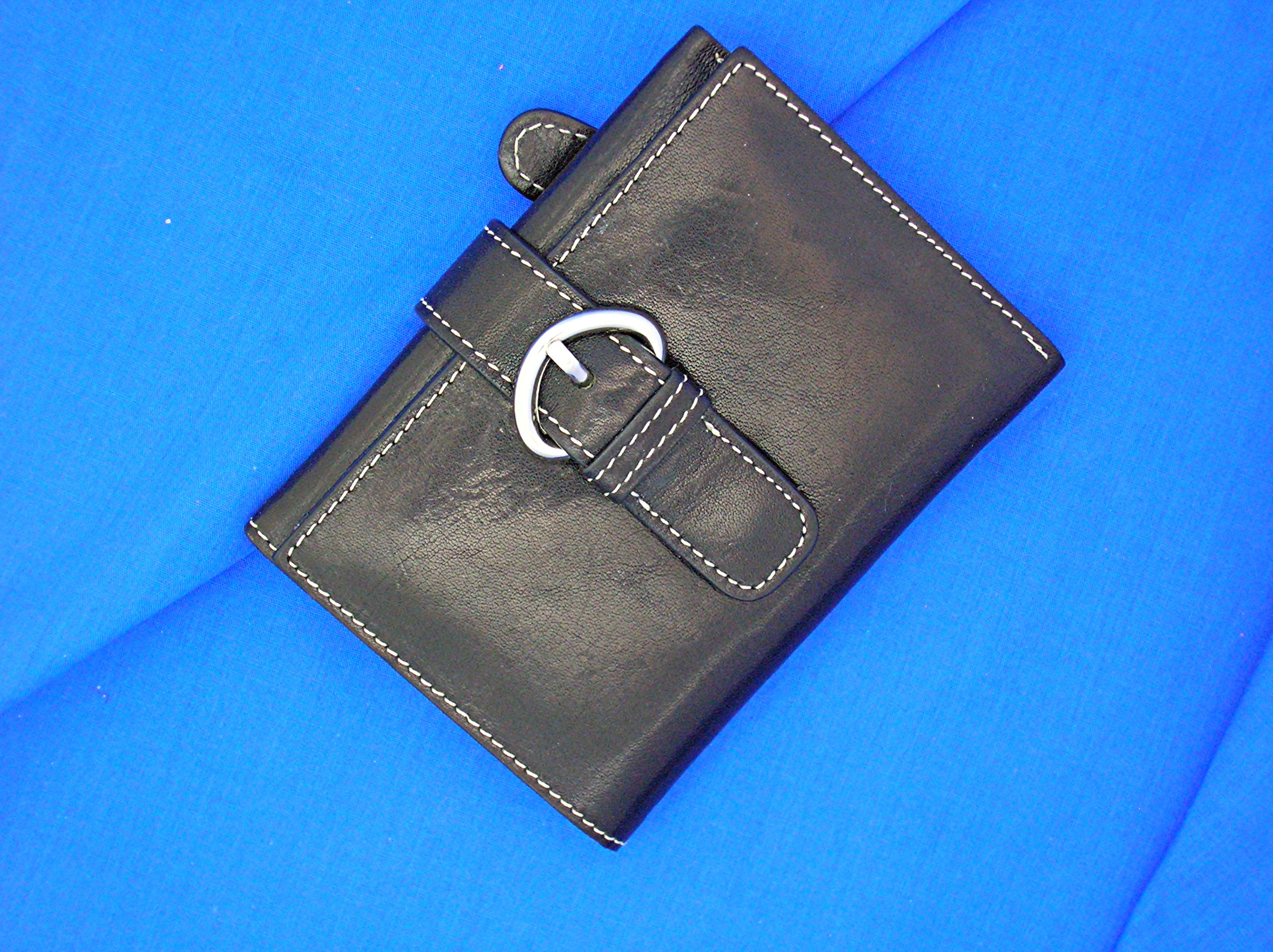 Black Leather Nordstroms Tri fold Ladies Wallet
