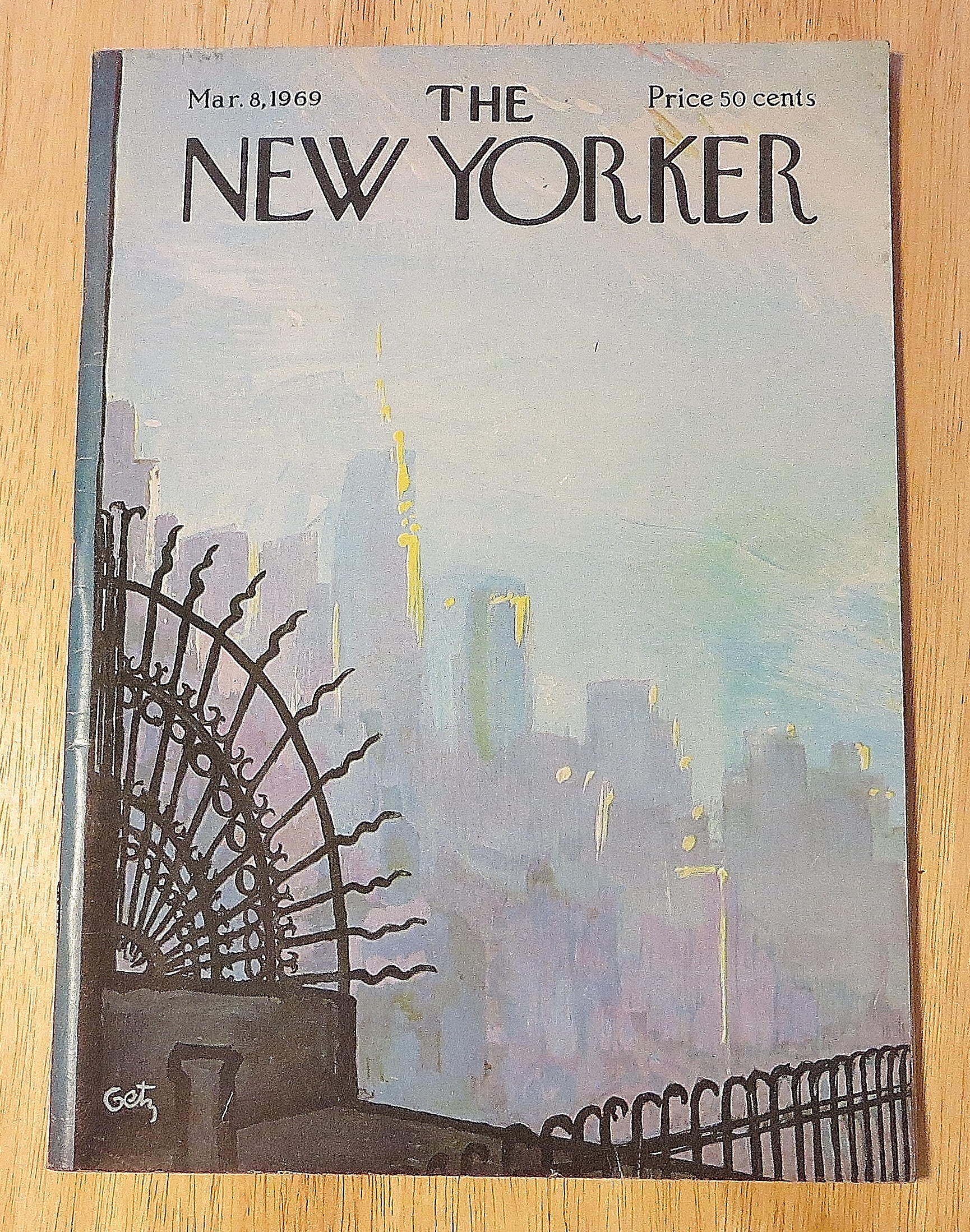 New Yorker Magazine March 8, 1969 Arthur Getz Cover