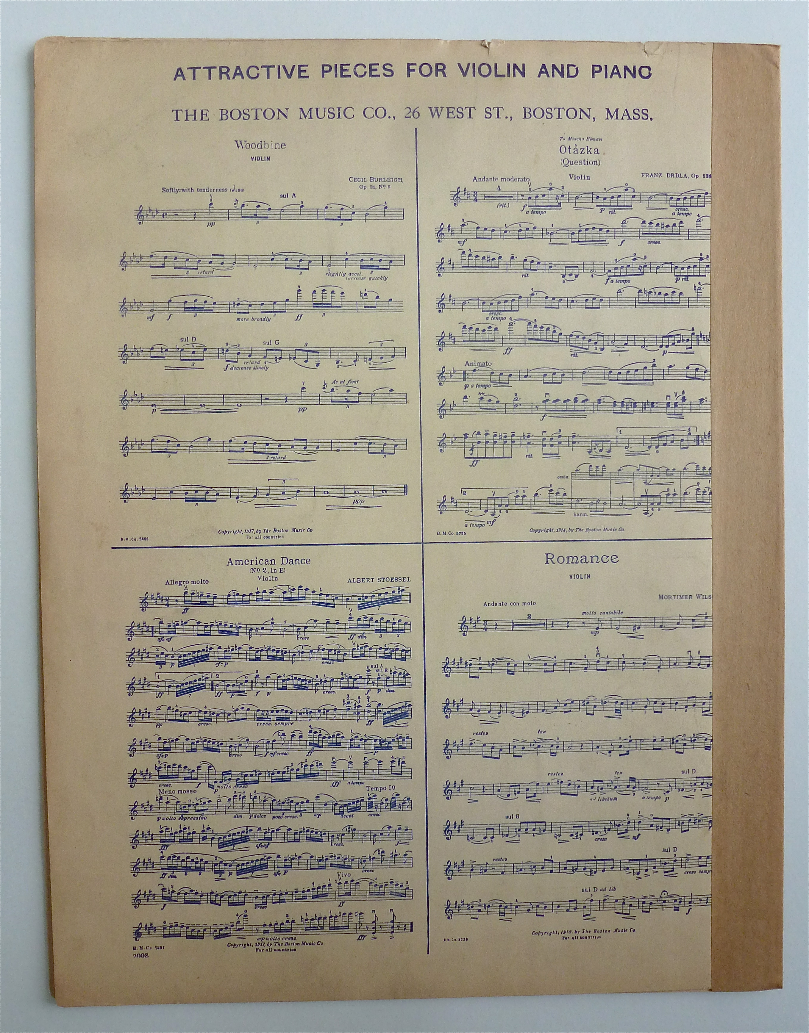 Sheet Music For 1923 Serenade By Enrico Toselli