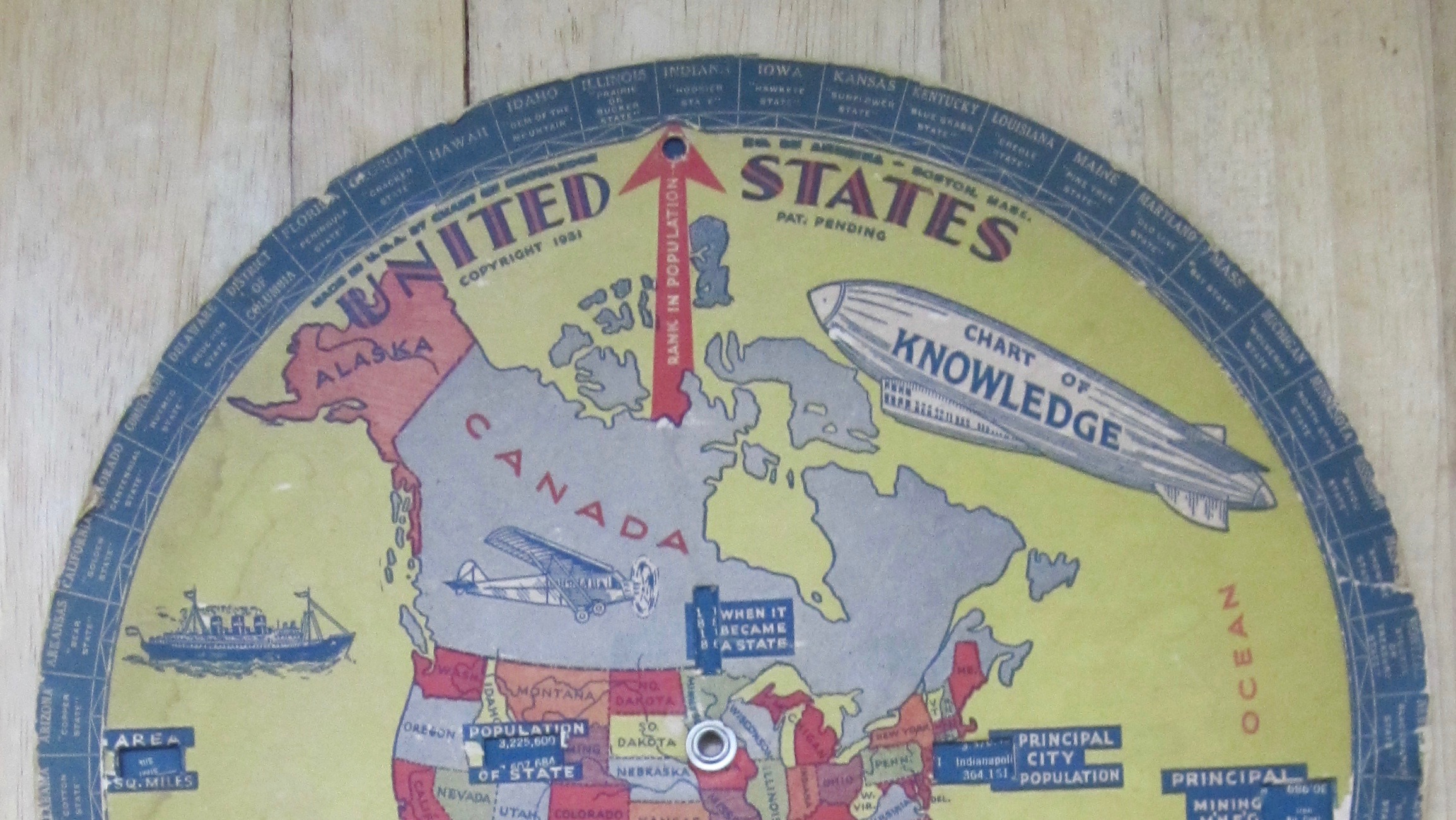 1931 US Chart Of Knowledge Zeppelin Wheel Chart