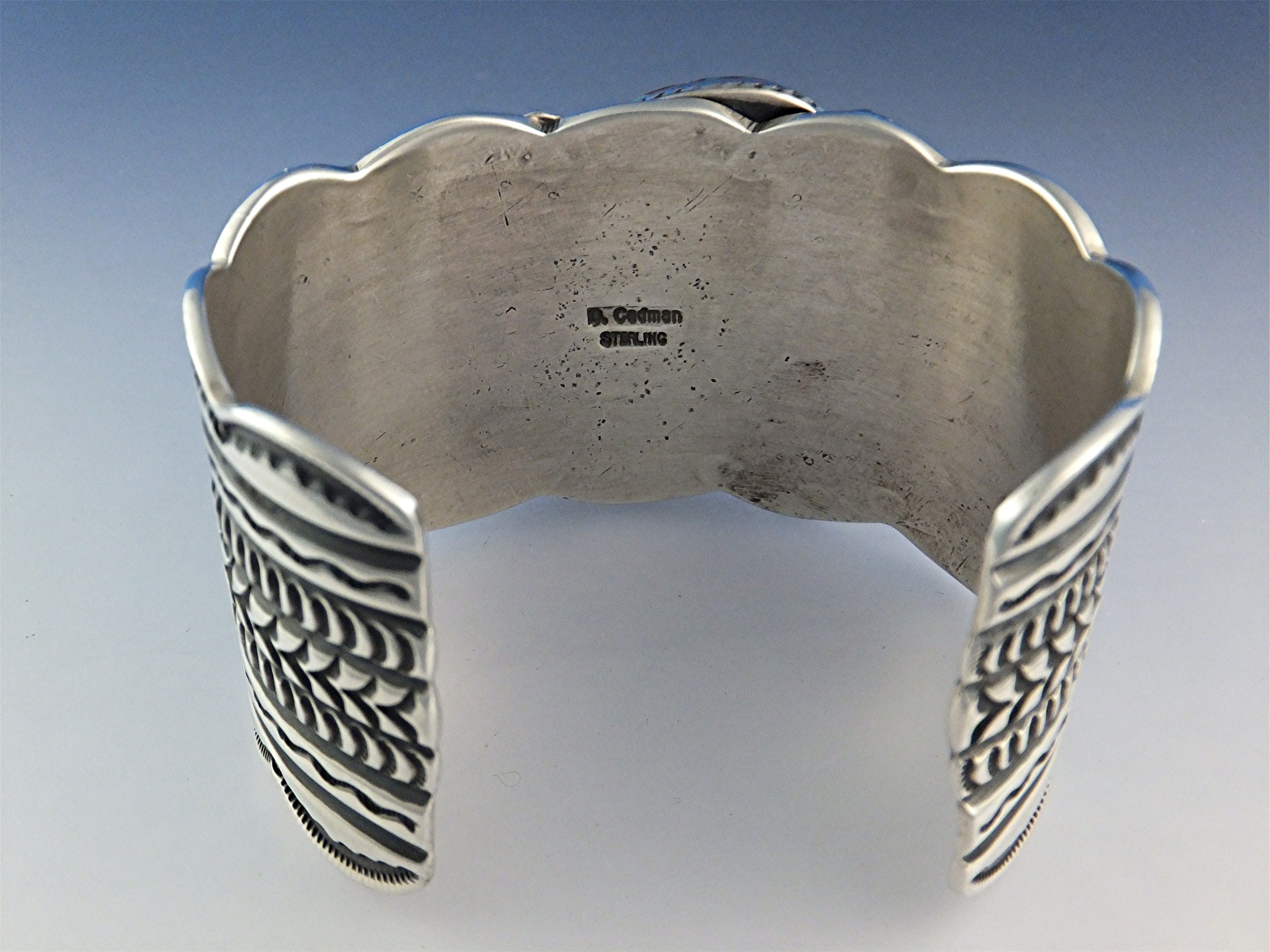 Darrell Cadman Sterling Silver Kingman Turquoise Cuff